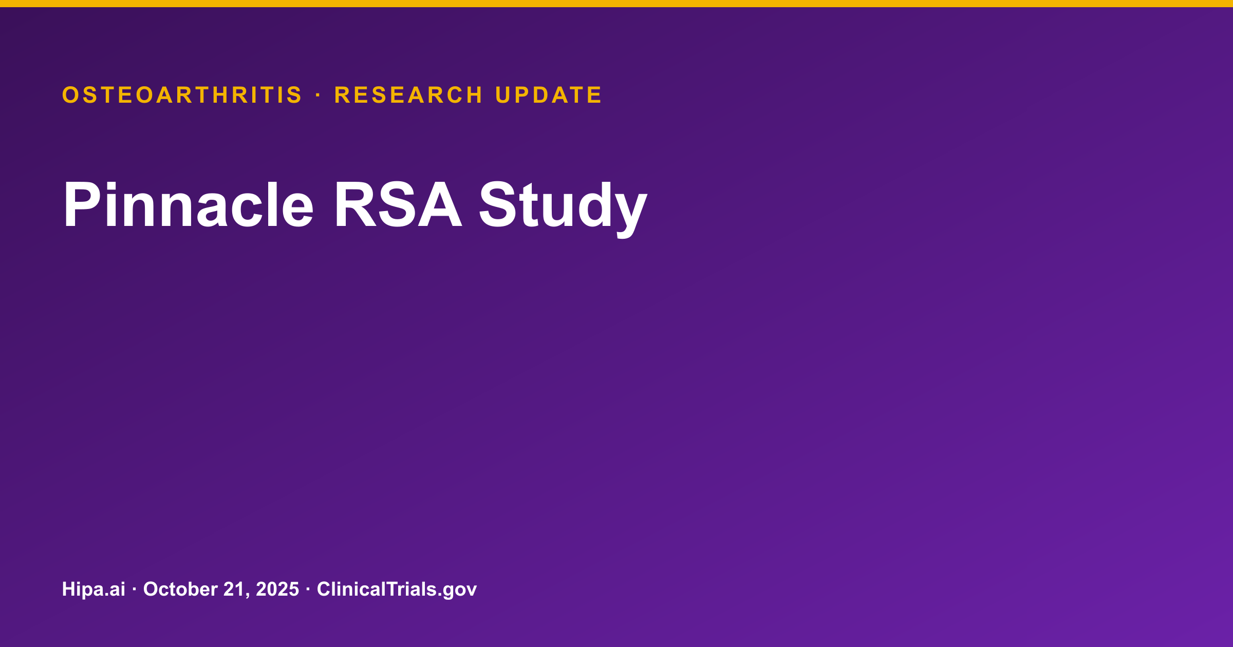 Osteoarthritis: Pinnacle Acetabular Shell Shows Minimal Migration at 2 Years — research update card