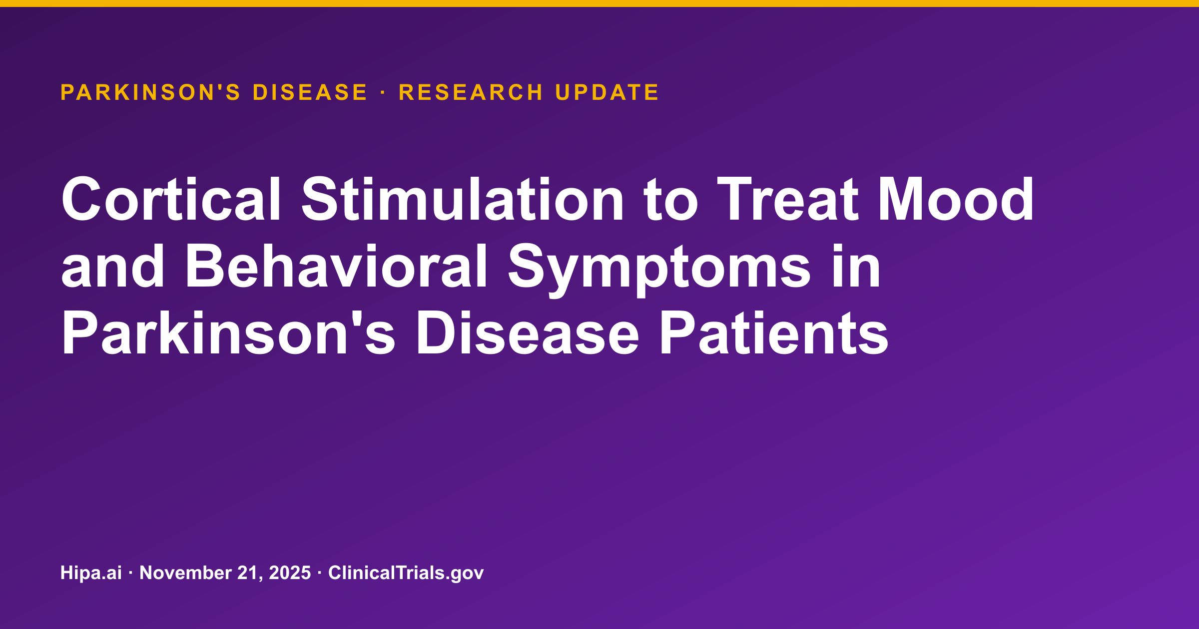 Parkinson's Disease: Cortical Stimulation Influences Reward Processing — research update card