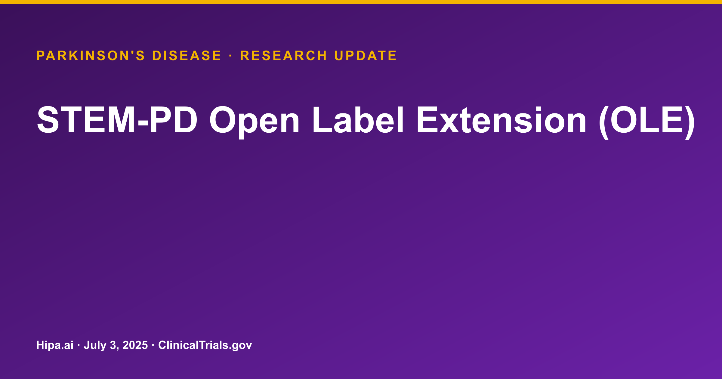 Parkinson's Disease: Terminated Trial Posts Mixed Outcome Data — research update card