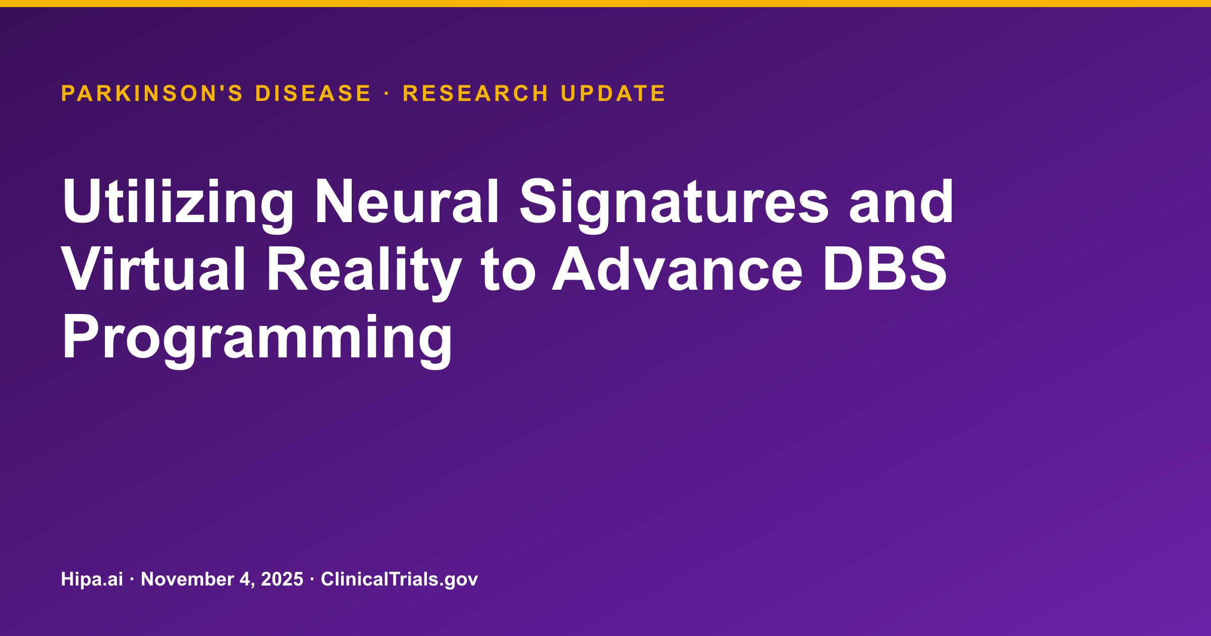 Parkinson's Disease: Deep Brain Stimulation Trial Results Posted — research update card