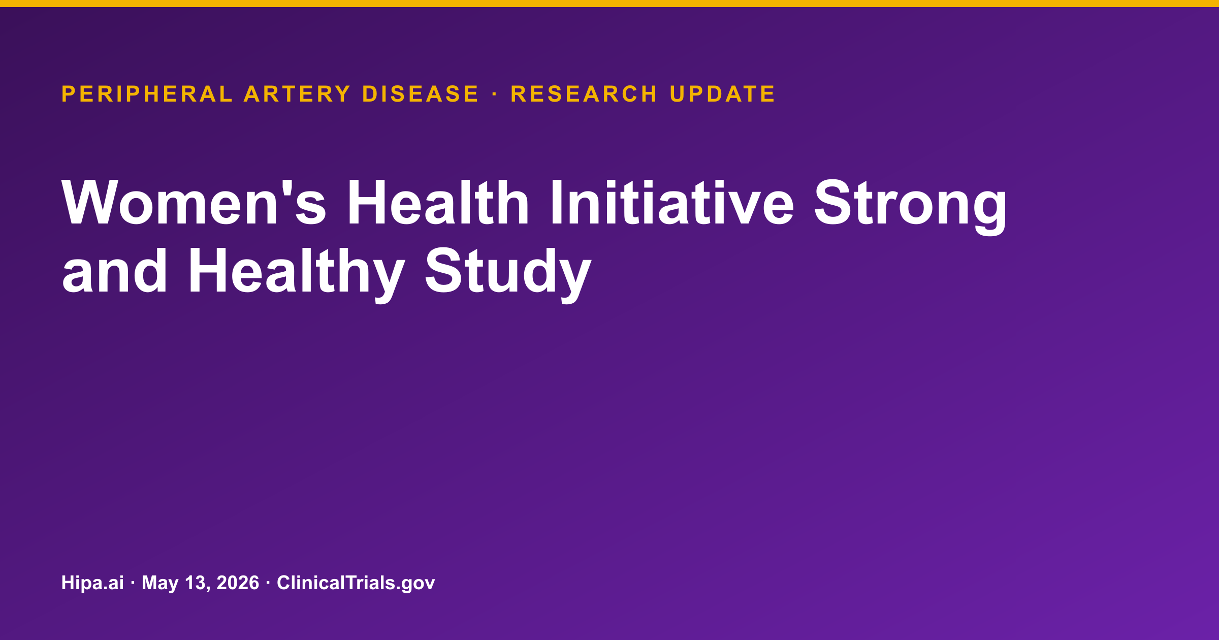 Peripheral Artery Disease: Physical Activity Intervention Shows No Significant… — research update card