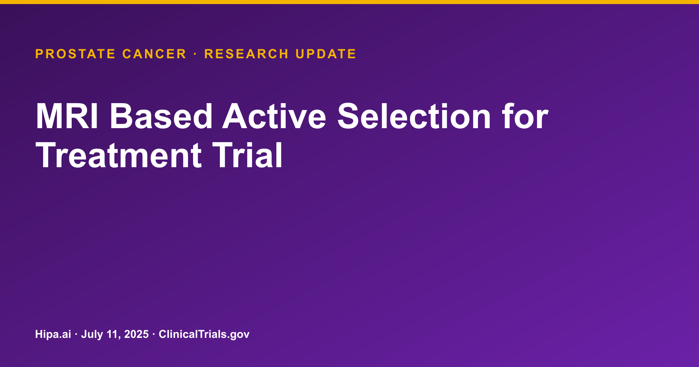 Prostate Cancer: Active Surveillance Trial Shows 36.1% Progression Rate — research update card