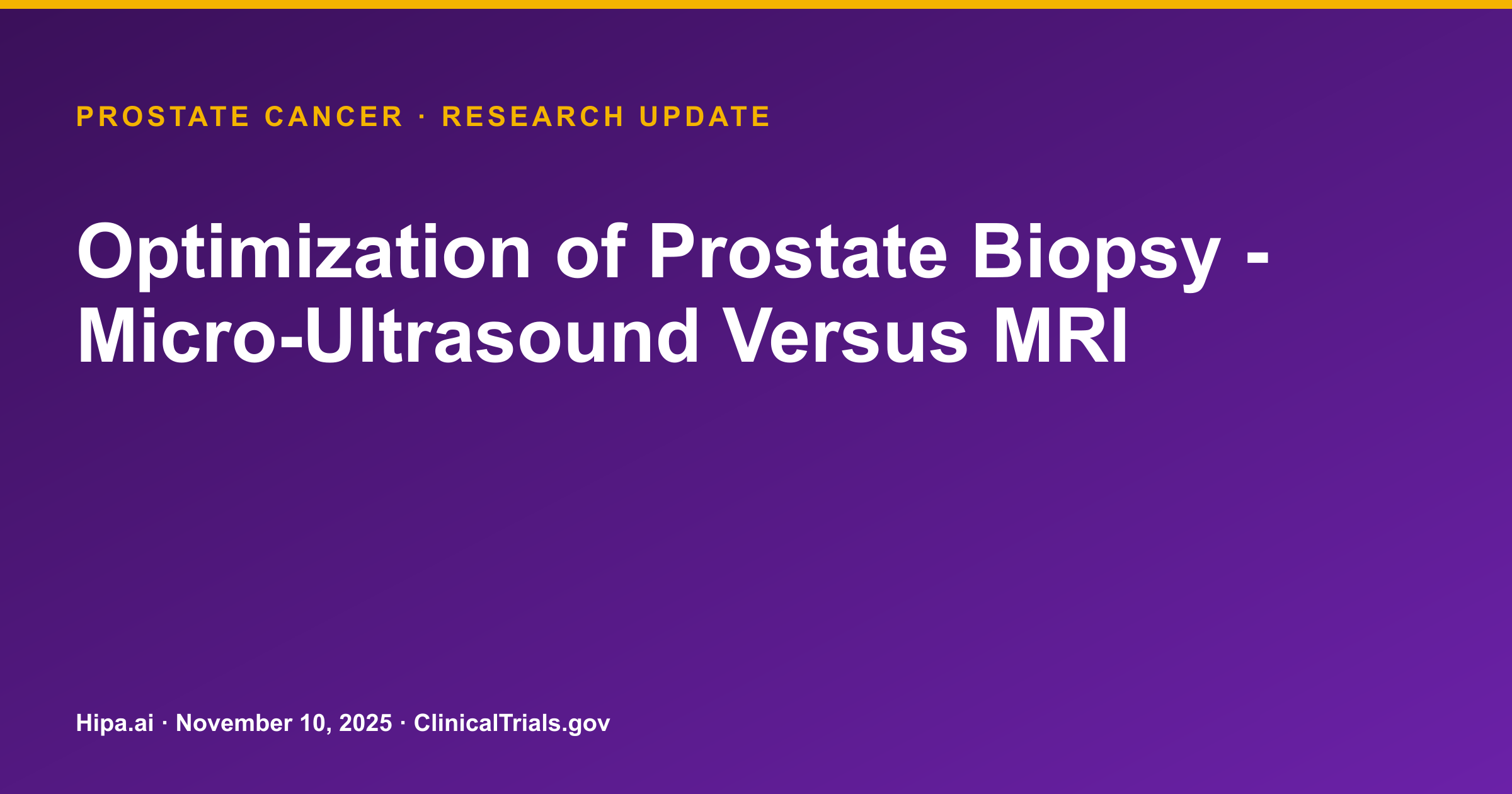 Prostate Cancer: Micro-Ultrasound Biopsy Shows Different Detection Rates — research update card