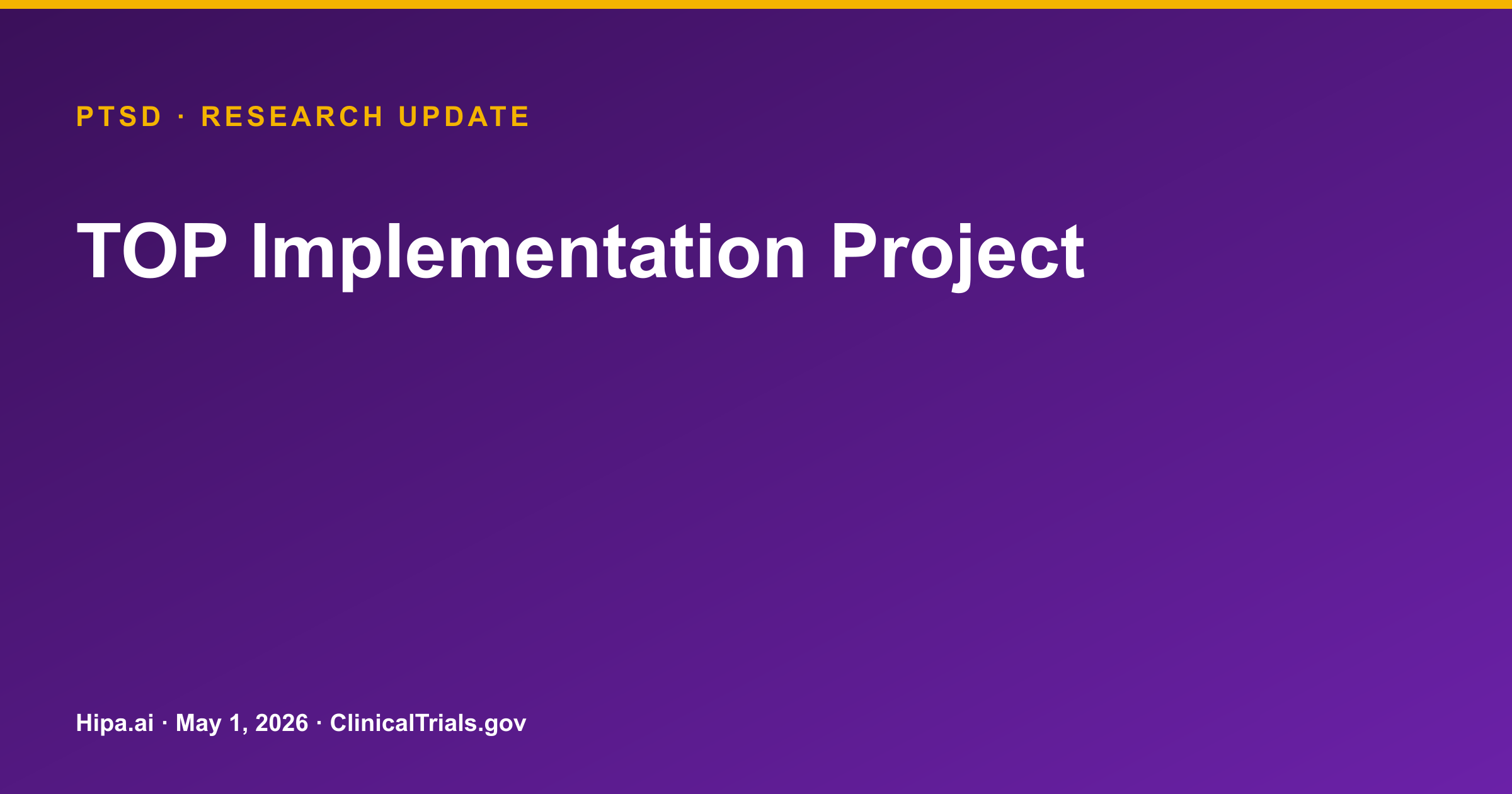 PTSD: Implementation Strategies Show Varied Reach and Symptom Improvement — research update card