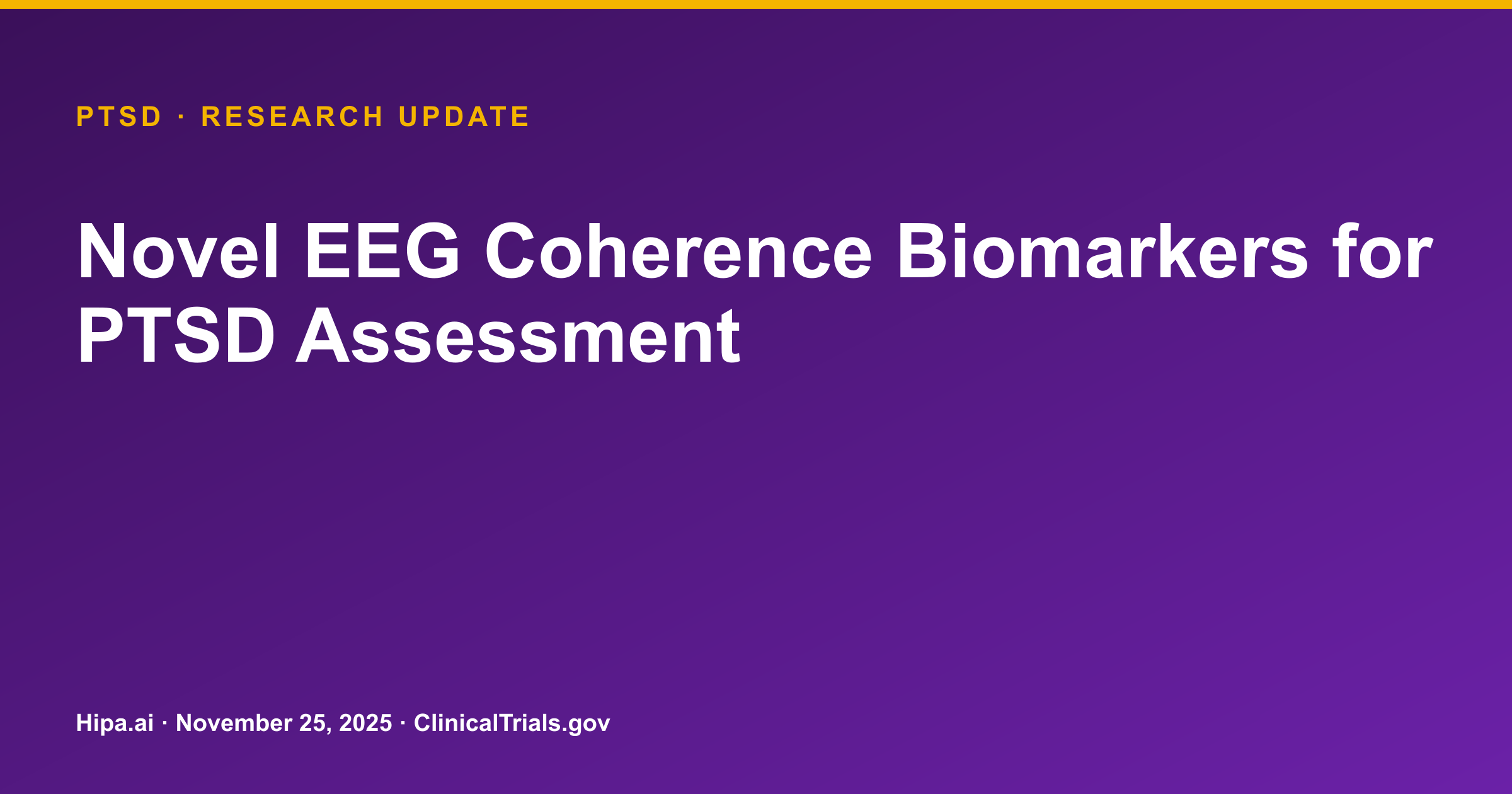 PTSD: EEG Coherence Biomarker Study Posts Significant Results — research update card