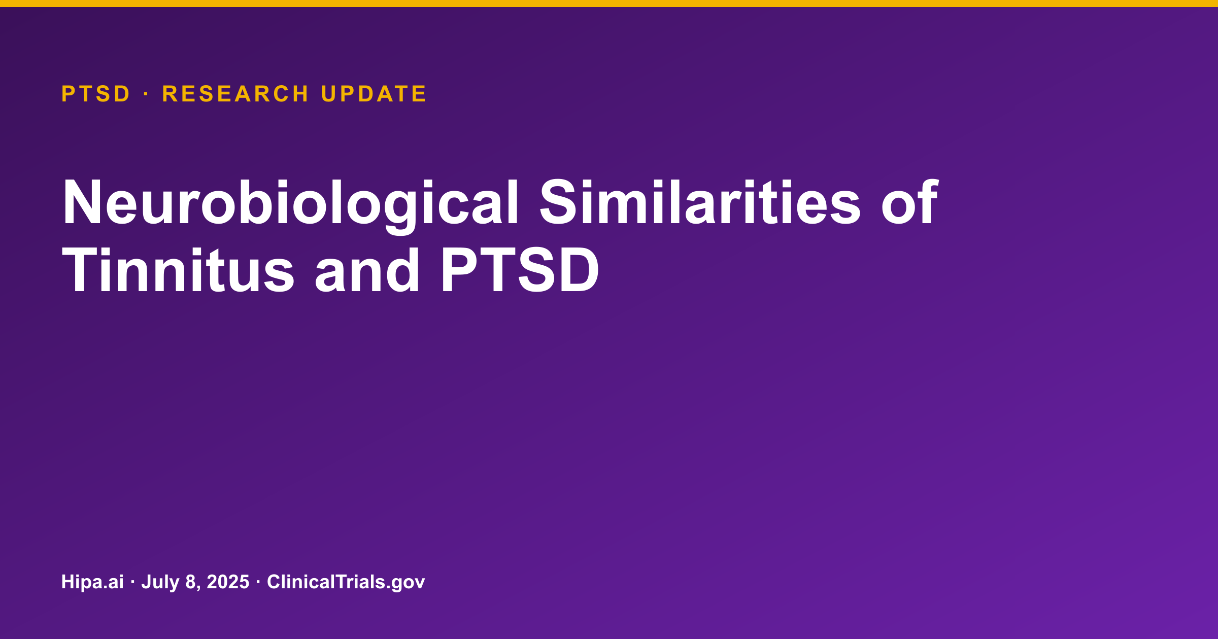 PTSD and Tinnitus Study Posts Resting-State fMRI Z-Score Results — research update card