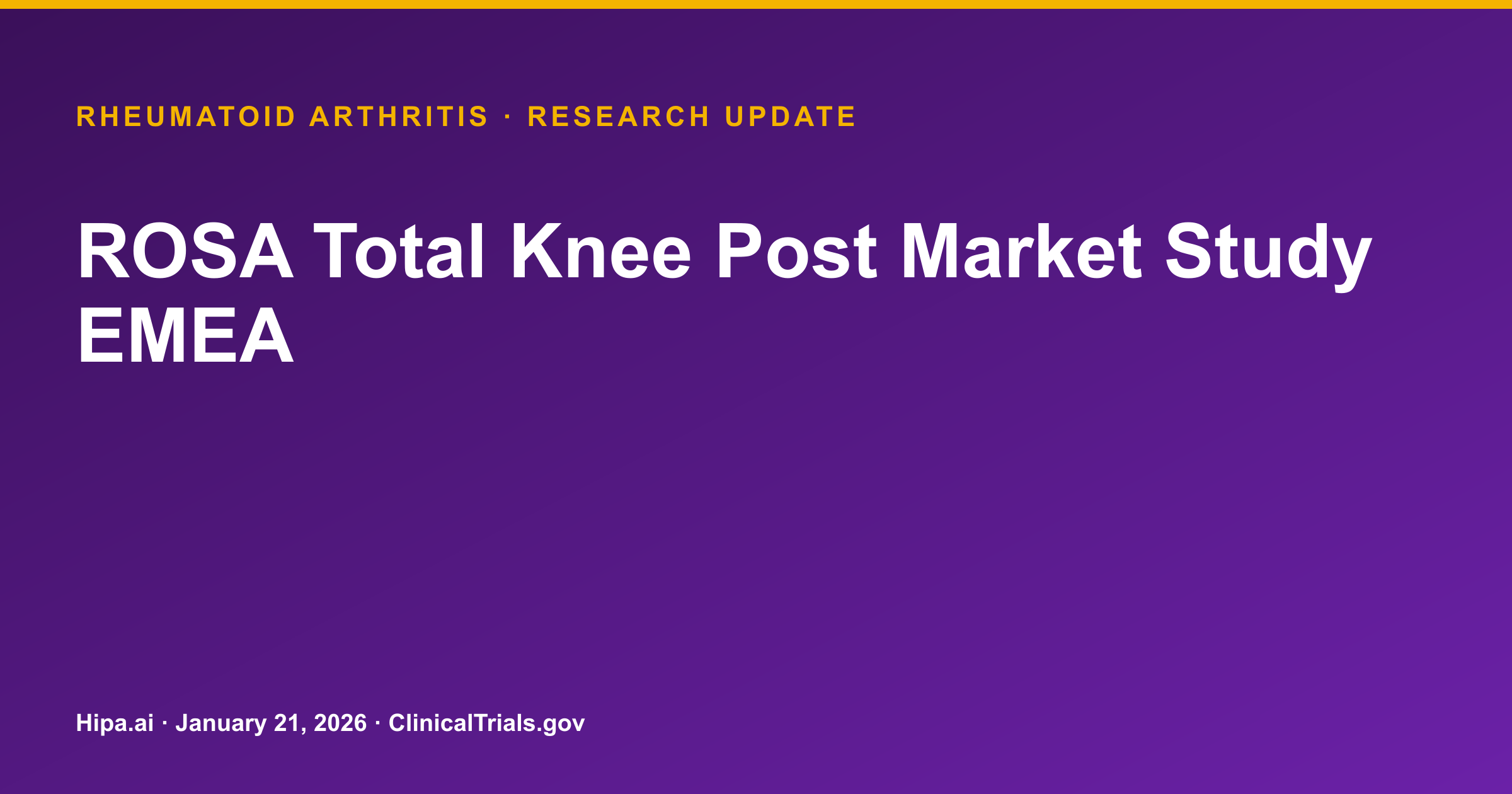 ROSA Total Knee System: Workflow Longer, OKS Slightly Higher for Robotic — research update card