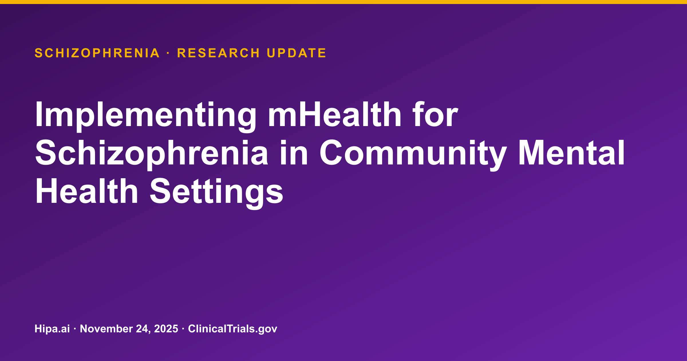 Schizophrenia: mHealth Intervention Strategies Show Trends in Depression Scores — research update card