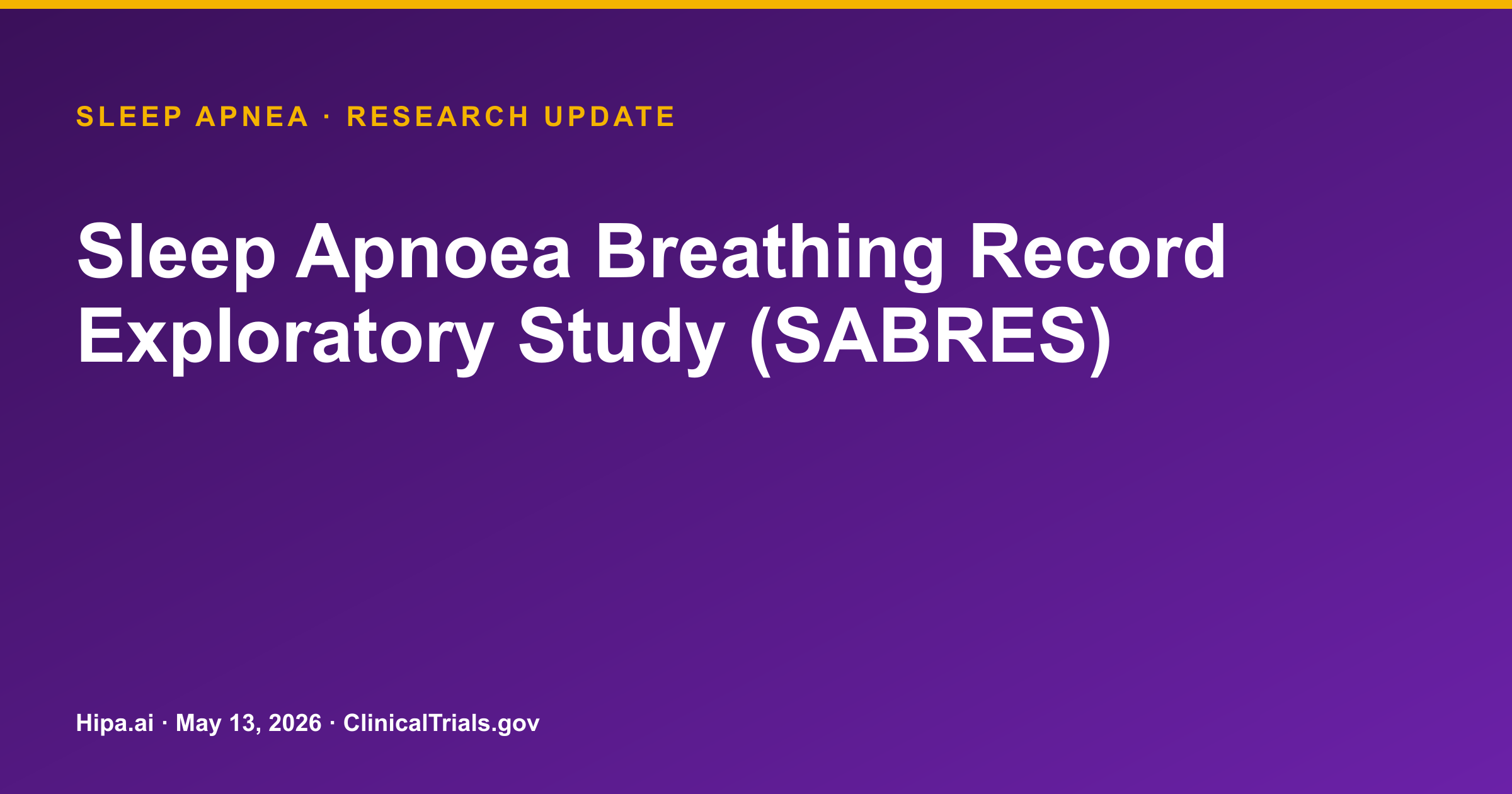 Sleep Apnea: SABRES Study Reports High Device Correlation — research update card