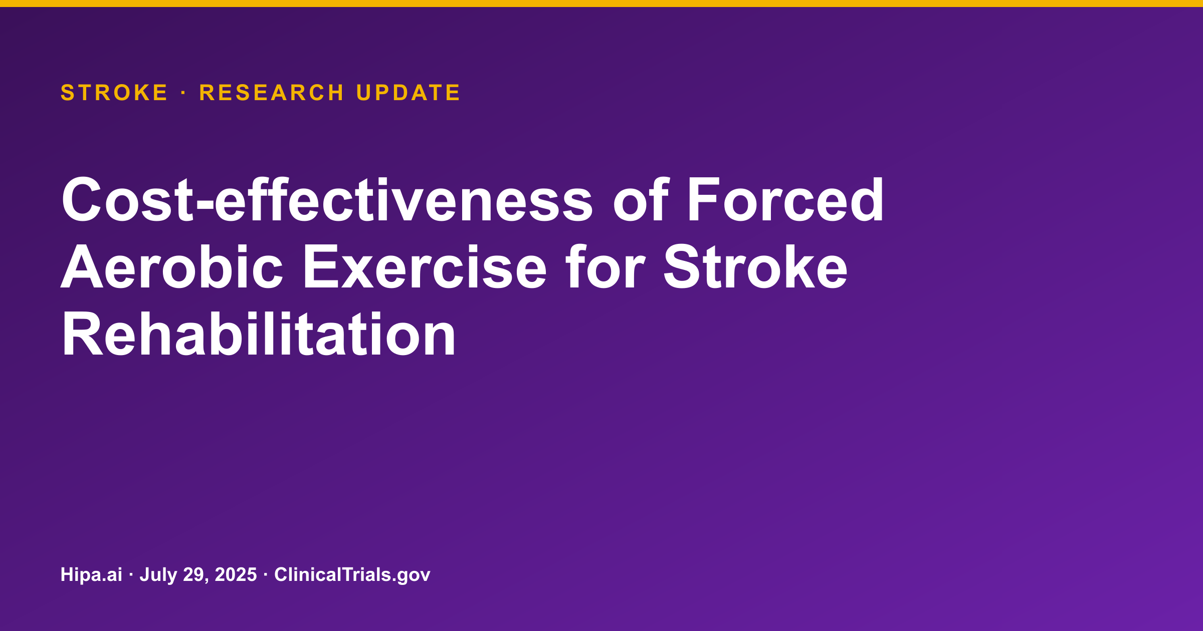 Stroke Rehabilitation Trial Posts Fugl-Meyer Assessment Results — research update card