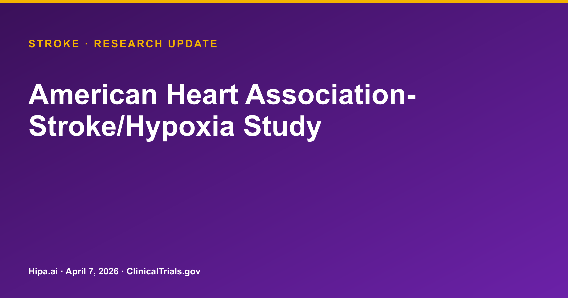 Stroke: Acute Intermittent Hypoxia Trial Reports Safety, Functional Changes — research update card