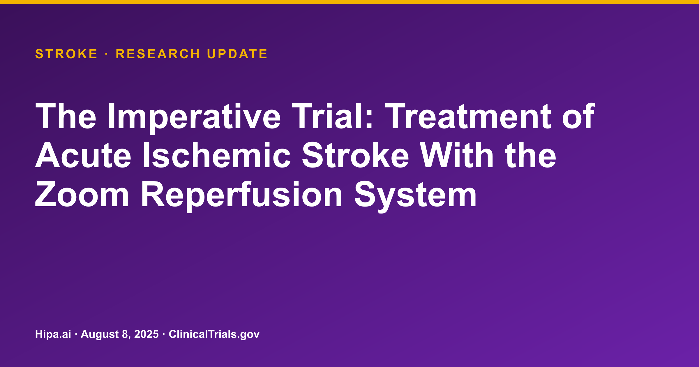 Zoom Reperfusion System Achieves Stroke Efficacy and Safety Endpoints — research update card