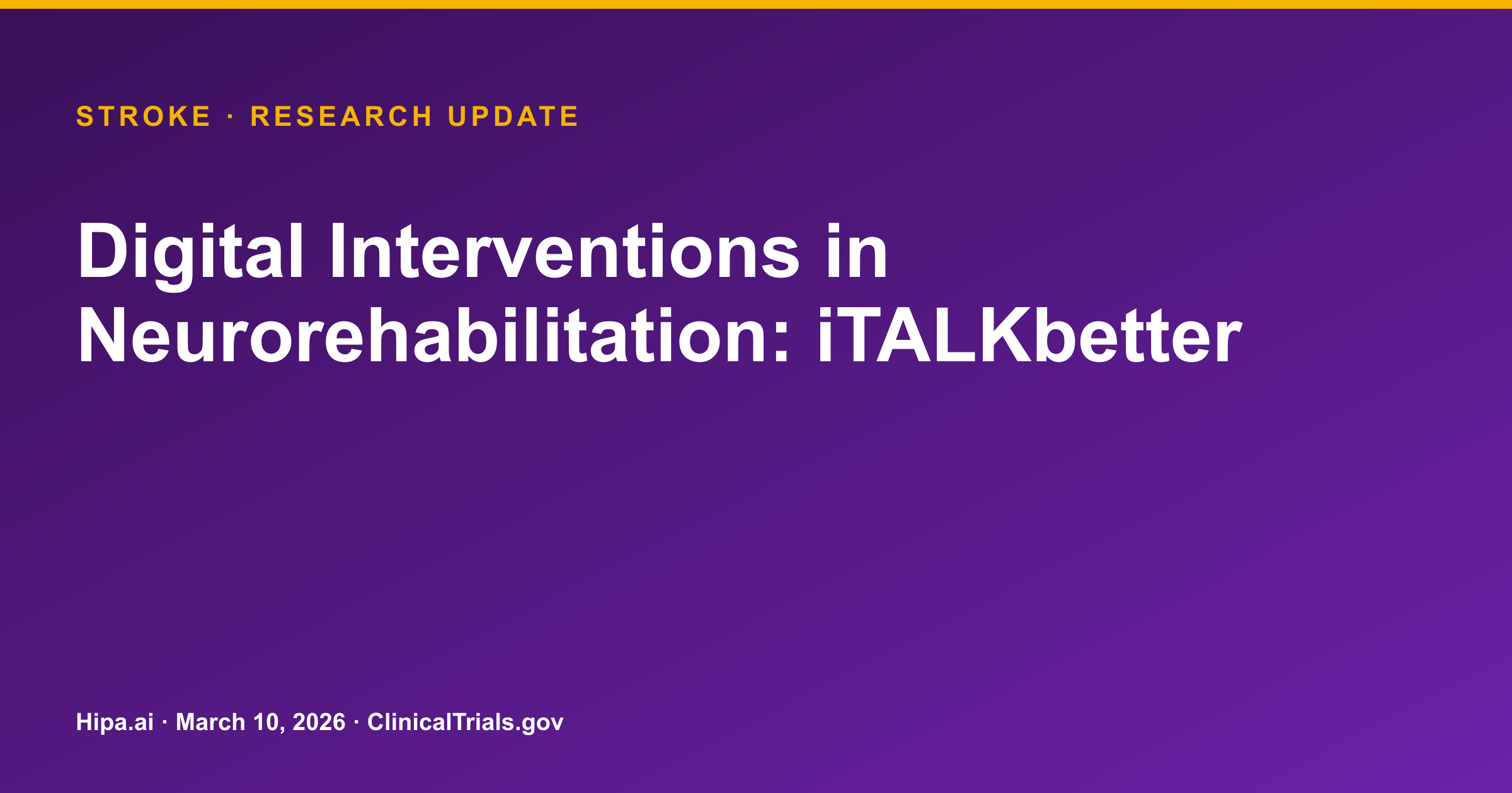 Stroke Aphasia: iTALKbetter App Shows Significant Accuracy Increase — research update card