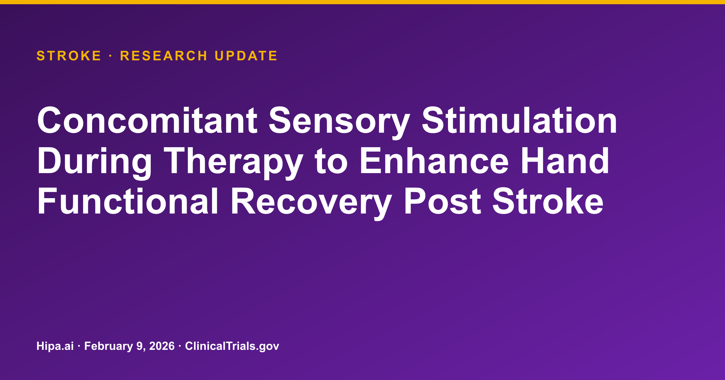 Stroke: Vibration During Therapy Shows Less Hand Recovery Improvement — research update card