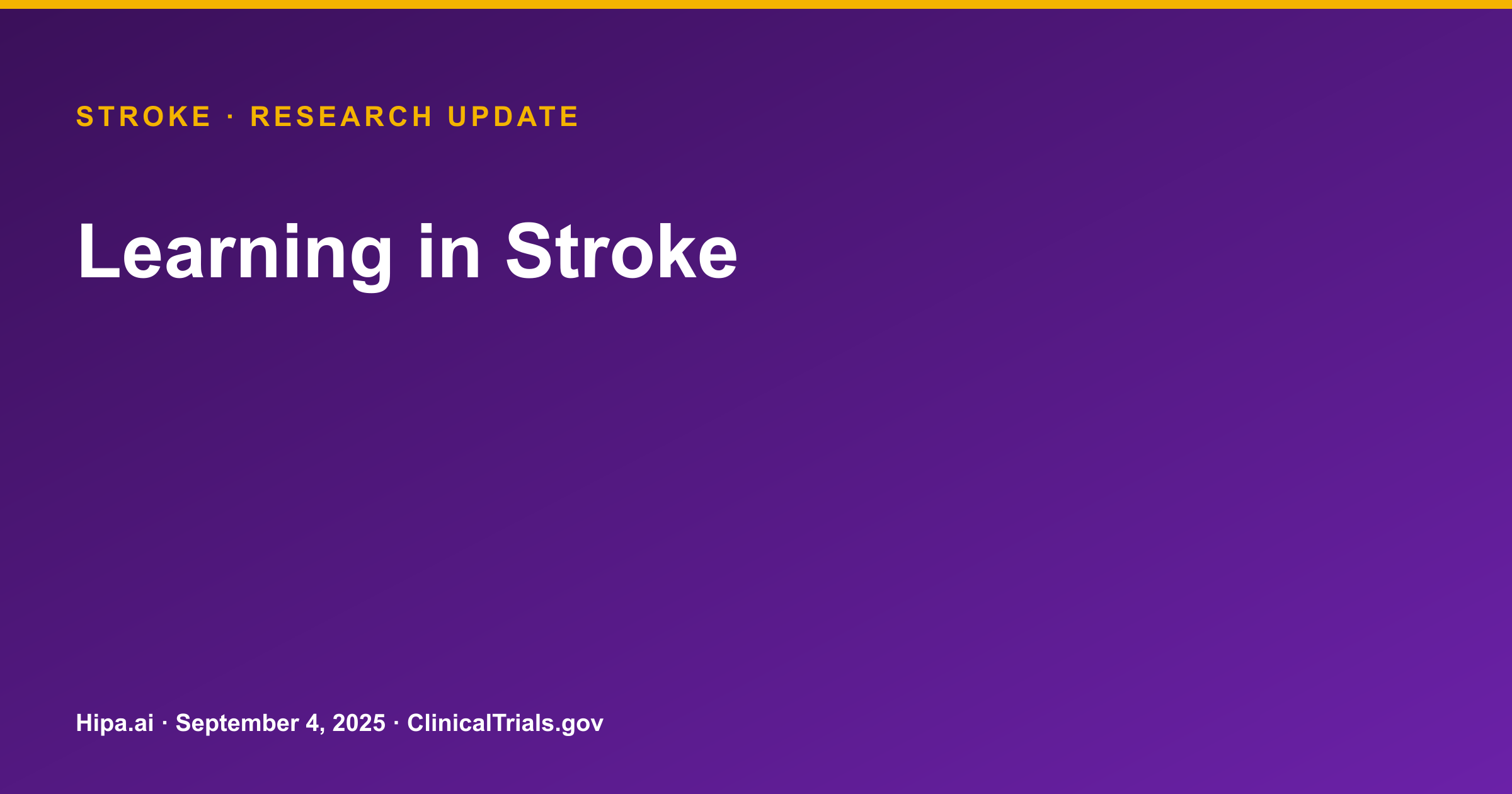 Stroke Patients Show Improved Visuomotor Learning Rate in New Trial Results — research update card