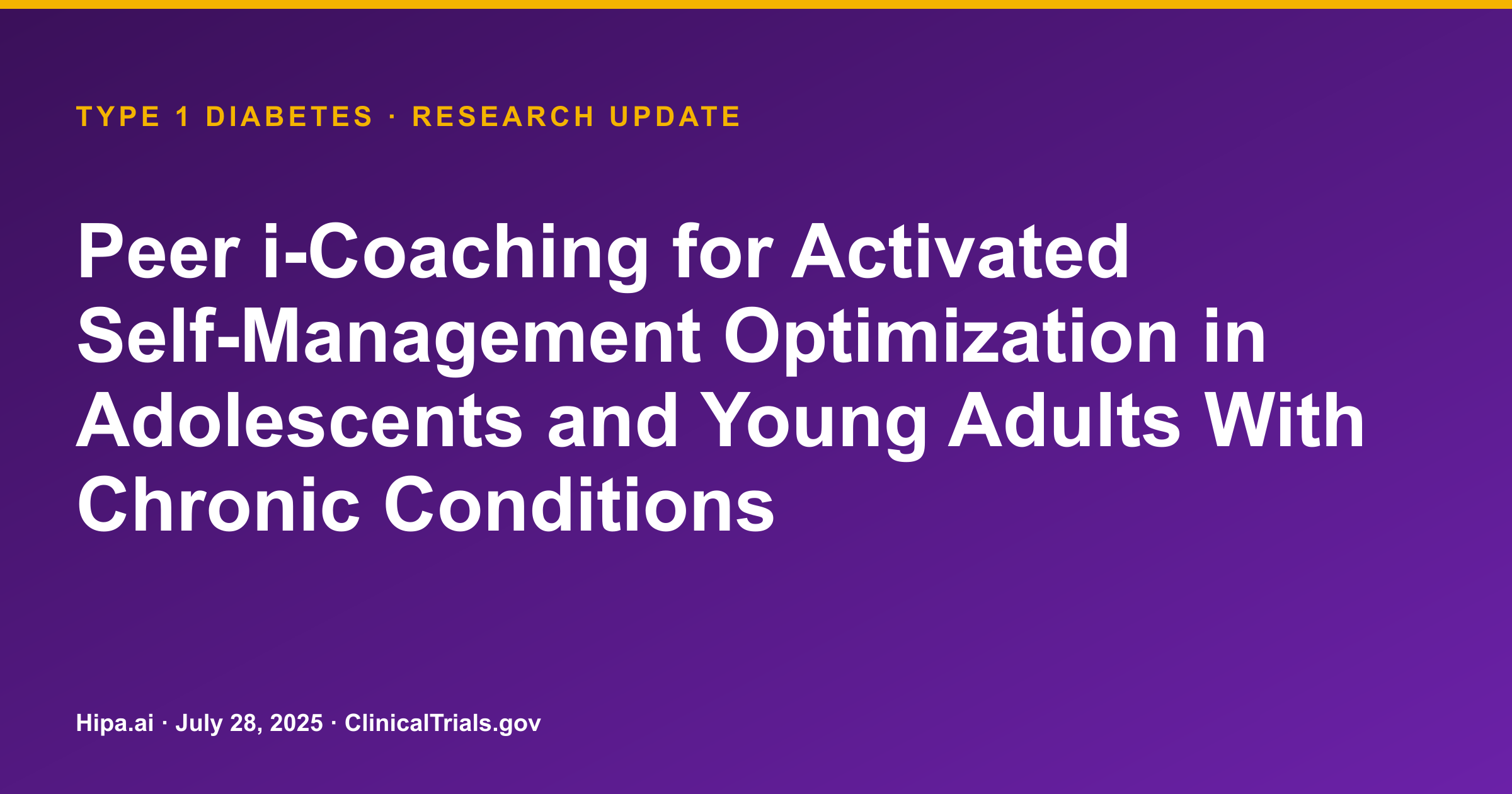Peer i-Coaching Improves Self-Management in Adolescents with Chronic Conditions — research update card