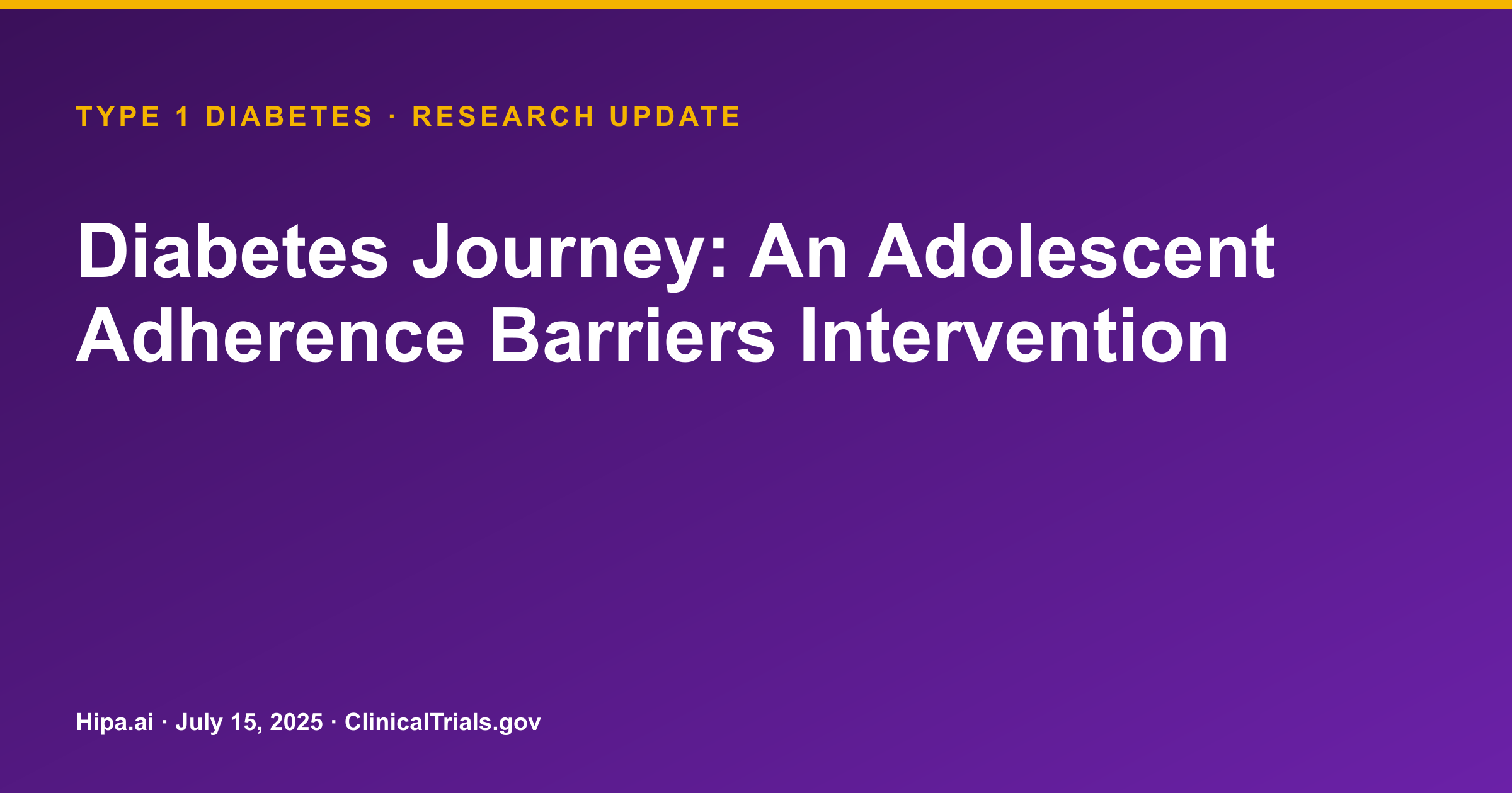 Type 1 Diabetes: Adherence Intervention Trial Posts Key Results — research update card