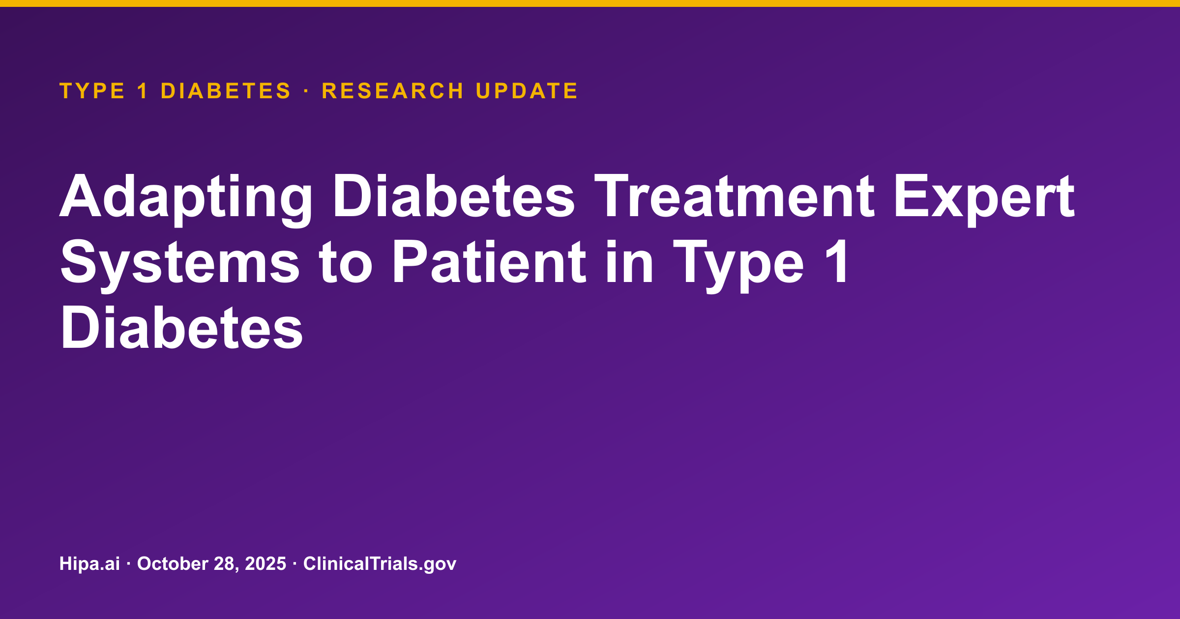 Type 1 Diabetes: CGM Advisory System Trial Reports Glycemic Outcomes — research update card
