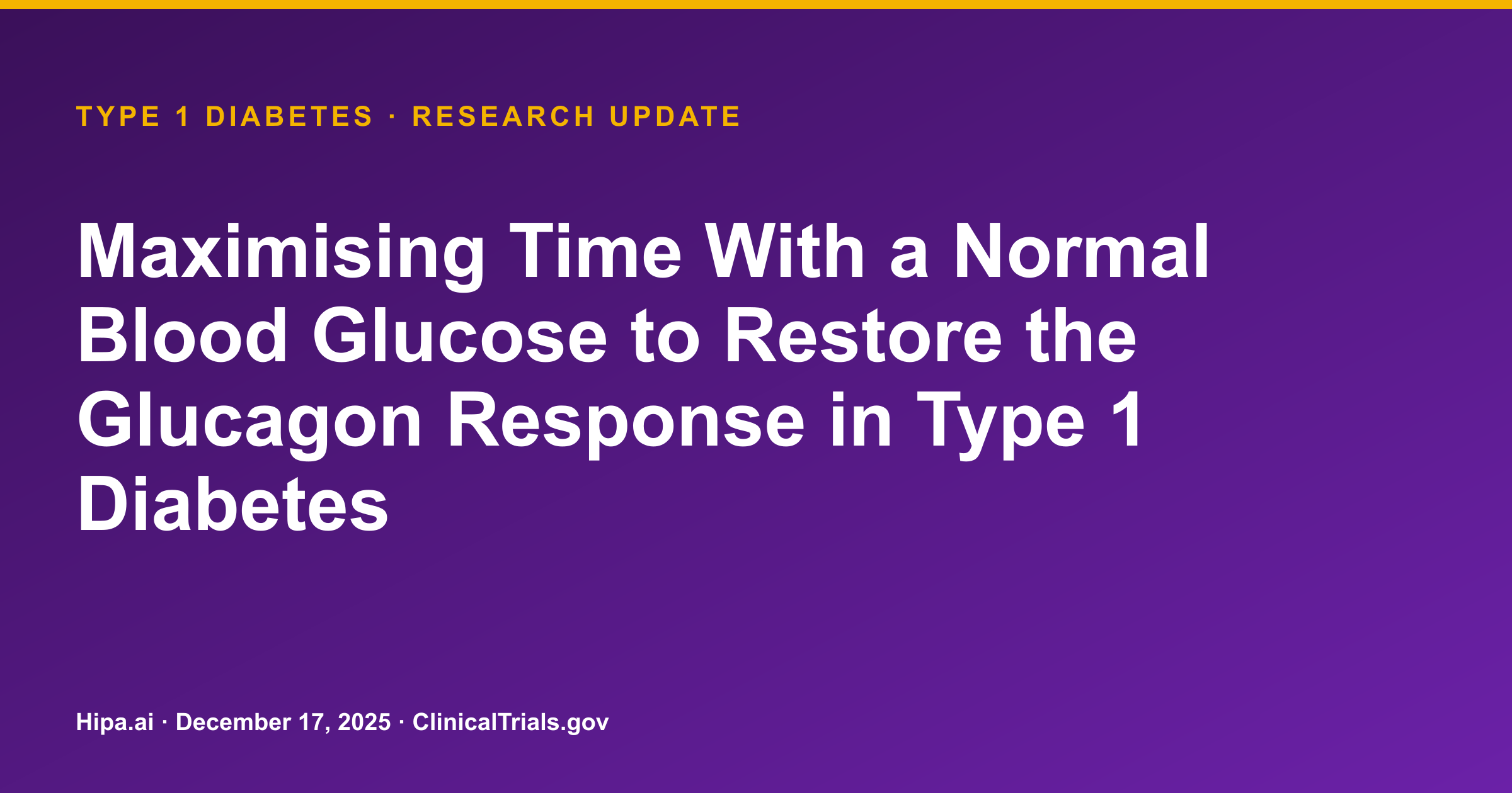 Type 1 Diabetes: Automated Insulin Delivery Improves Glycaemic Range — research update card