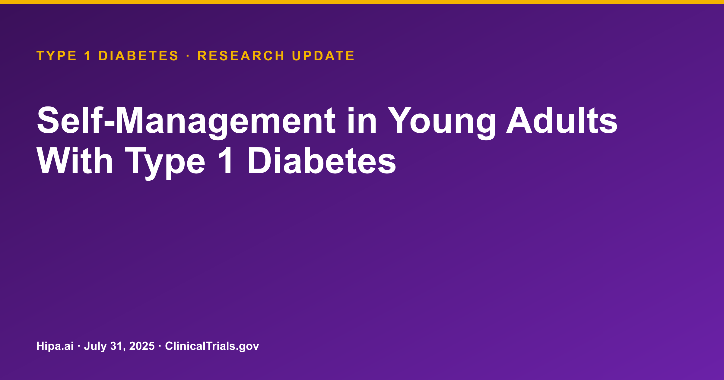 Type 1 Diabetes Self-Management Trial Posts Results for 39 Participants — research update card
