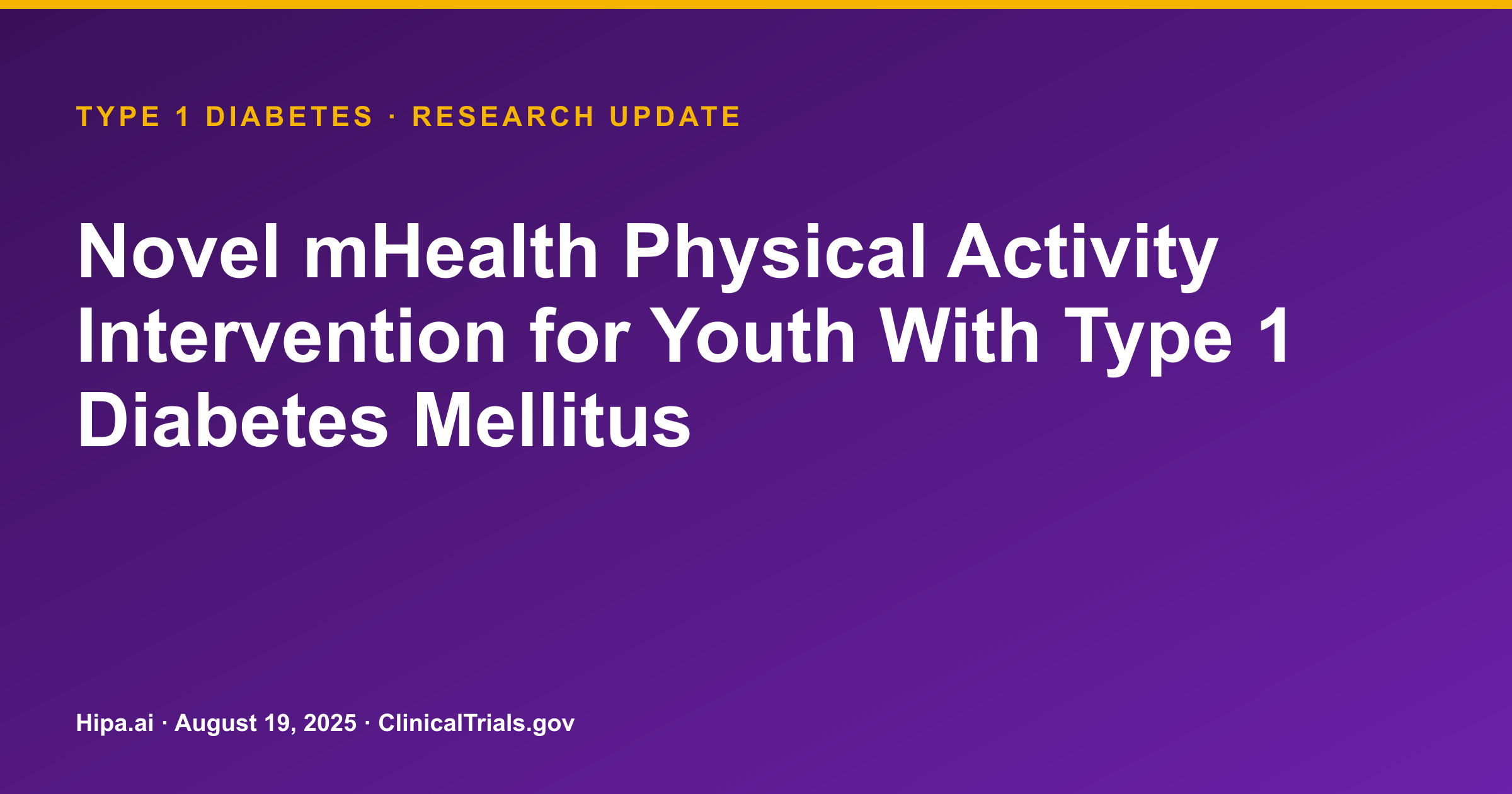 Type 1 Diabetes mHealth Trial Terminated After Low Enrollment — research update card