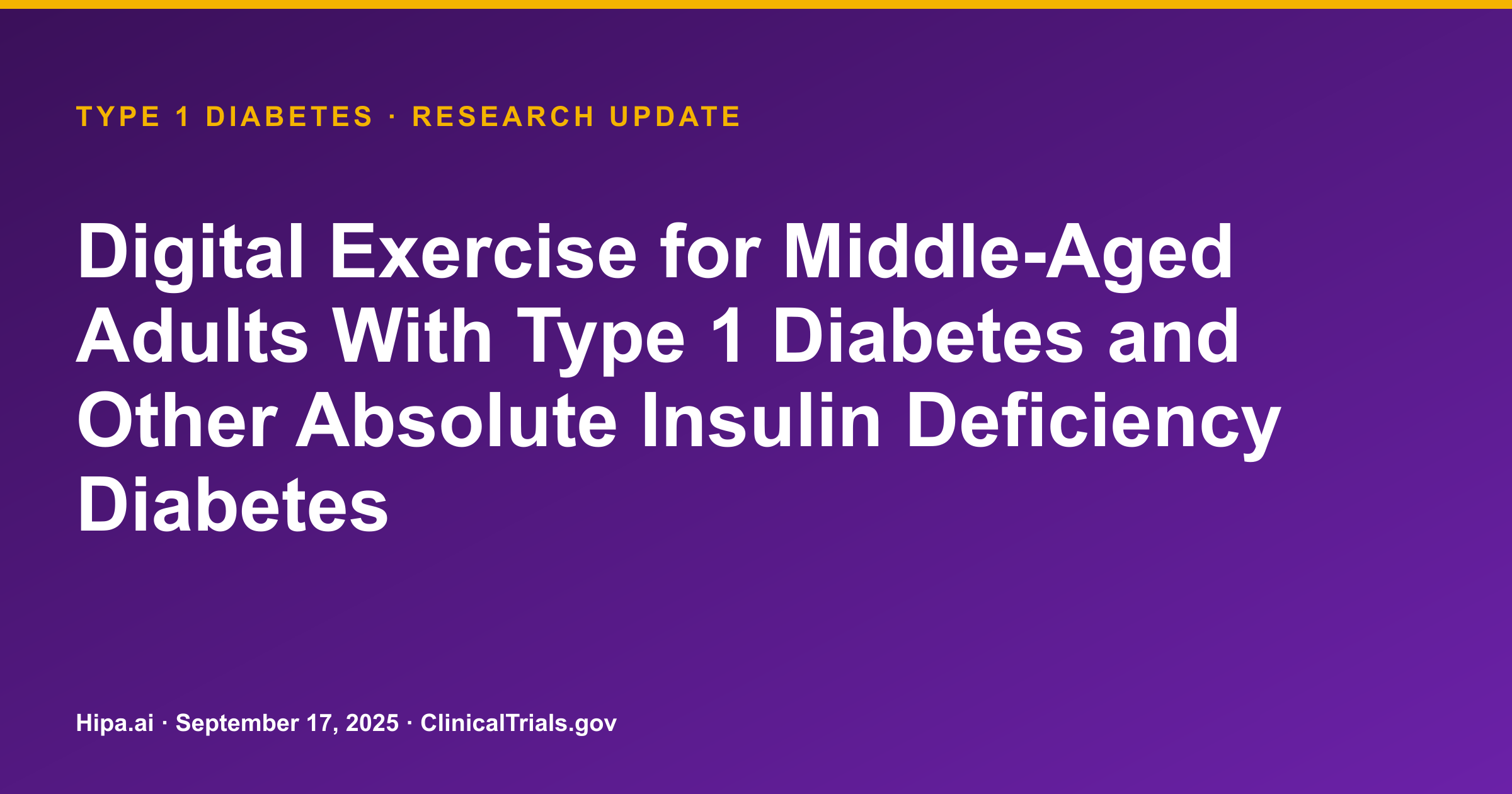 Type 1 Diabetes: Digital Exercise Trial Results Posted — research update card