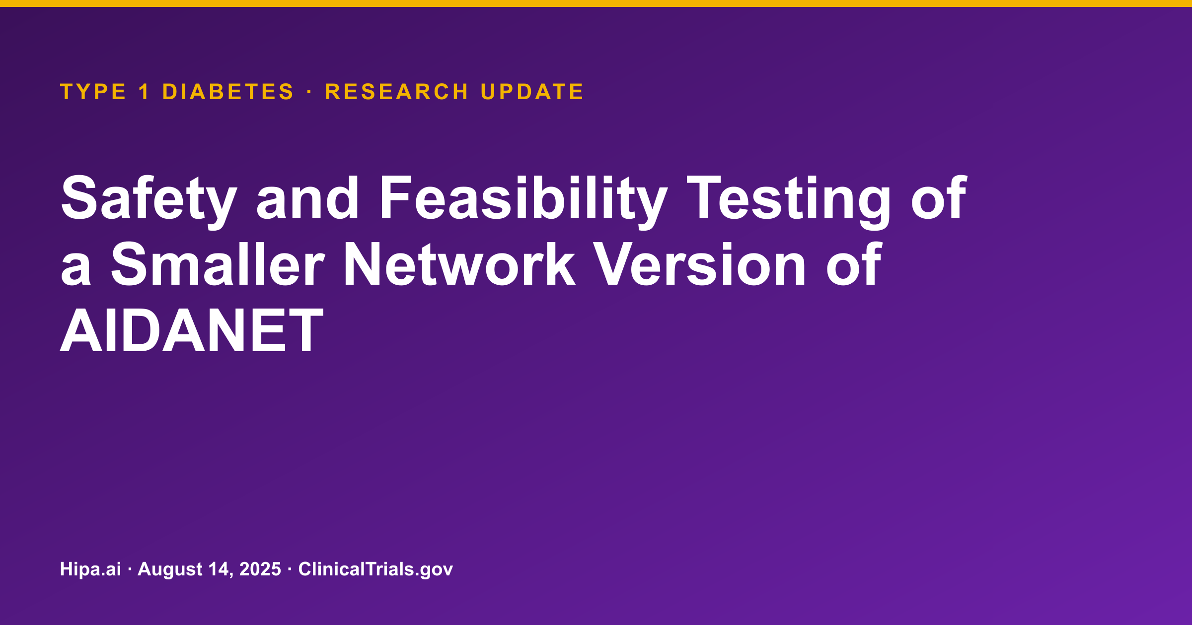 Type 1 Diabetes: AIDANET System Shows Mean CGM Reduction — research update card