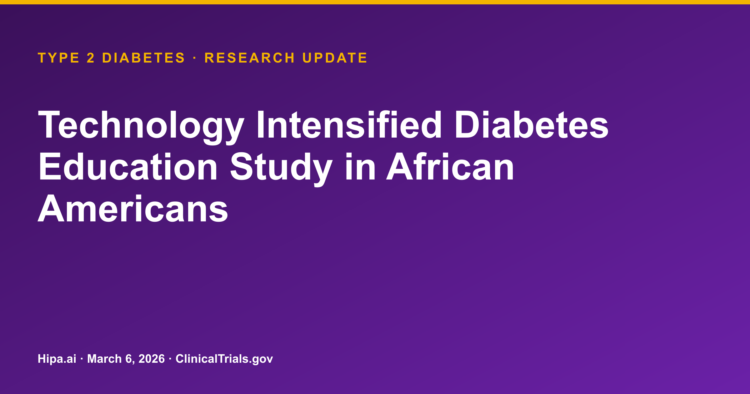 Type 2 Diabetes Education Study Posts Initial HbA1c Results — research update card