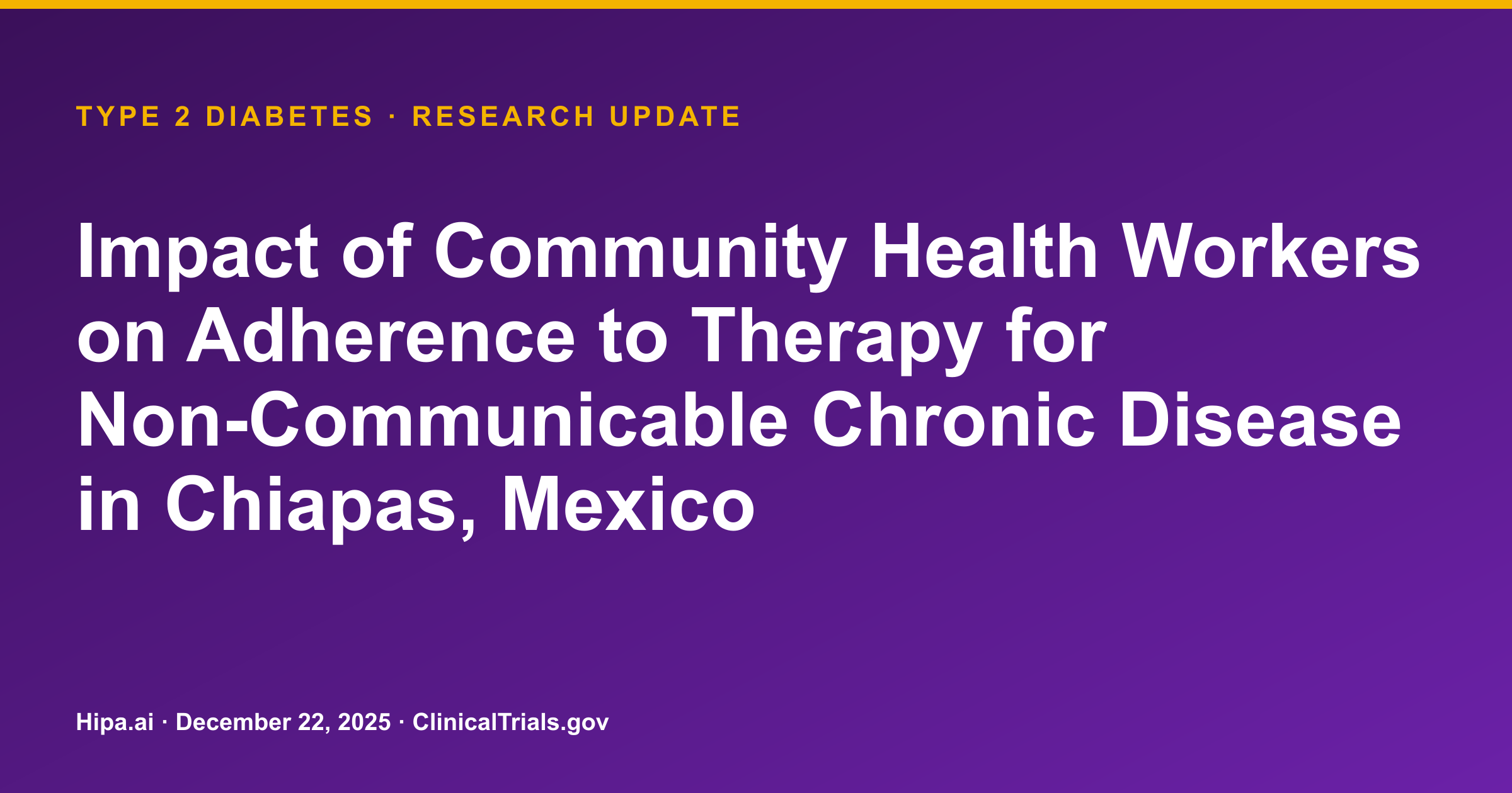 Type 2 Diabetes: Community Health Workers Reduce A1c by 0.35% — research update card