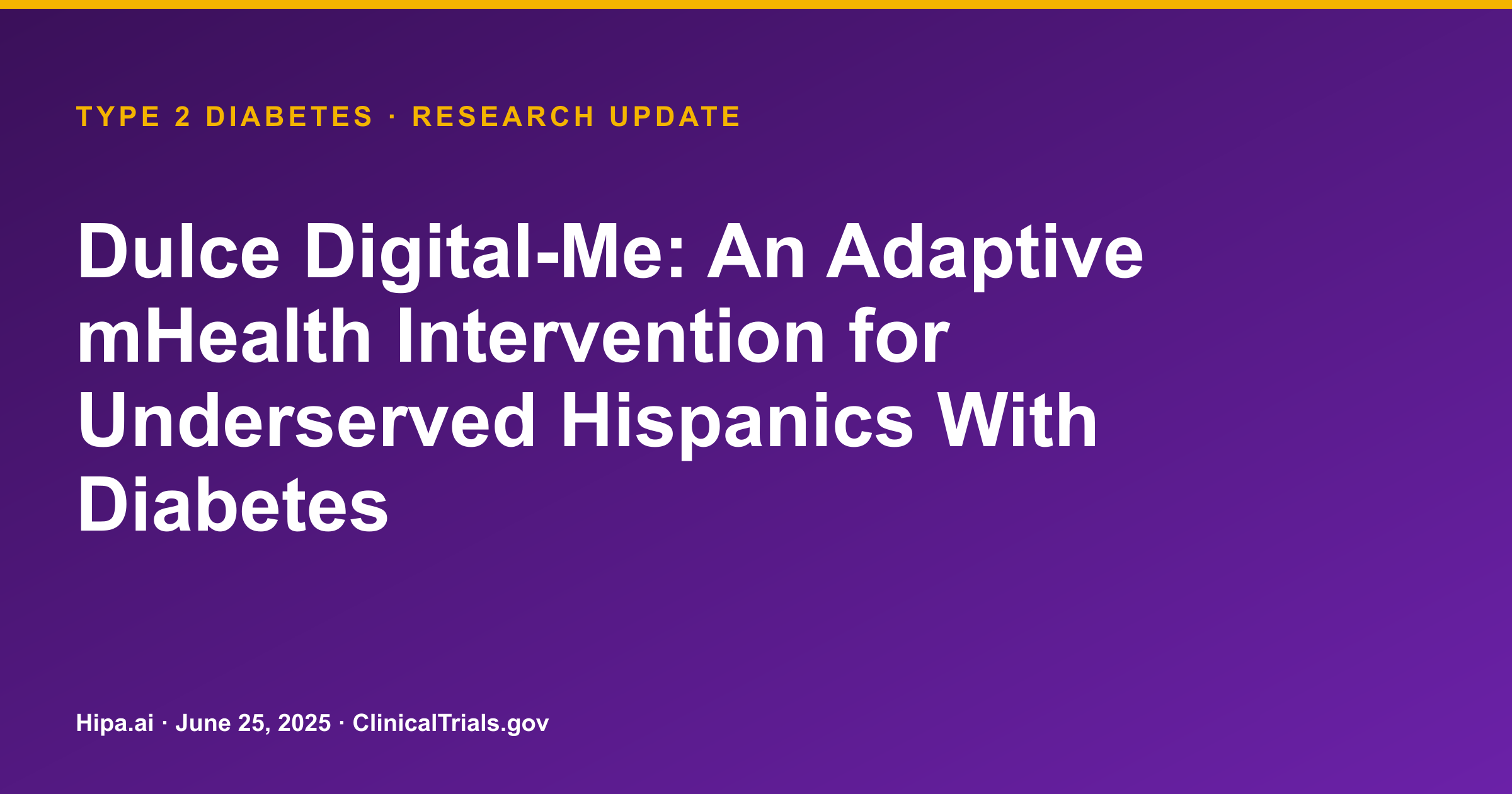 Type 2 Diabetes: Dulce Digital-Me mHealth Trial Results Posted — research update card
