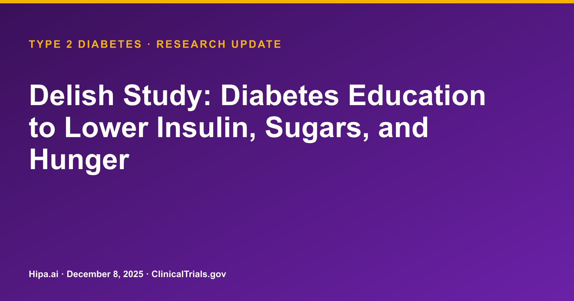 Type 2 Diabetes: Mindfulness-Enhanced Diet Education Trial Results Posted — research update card