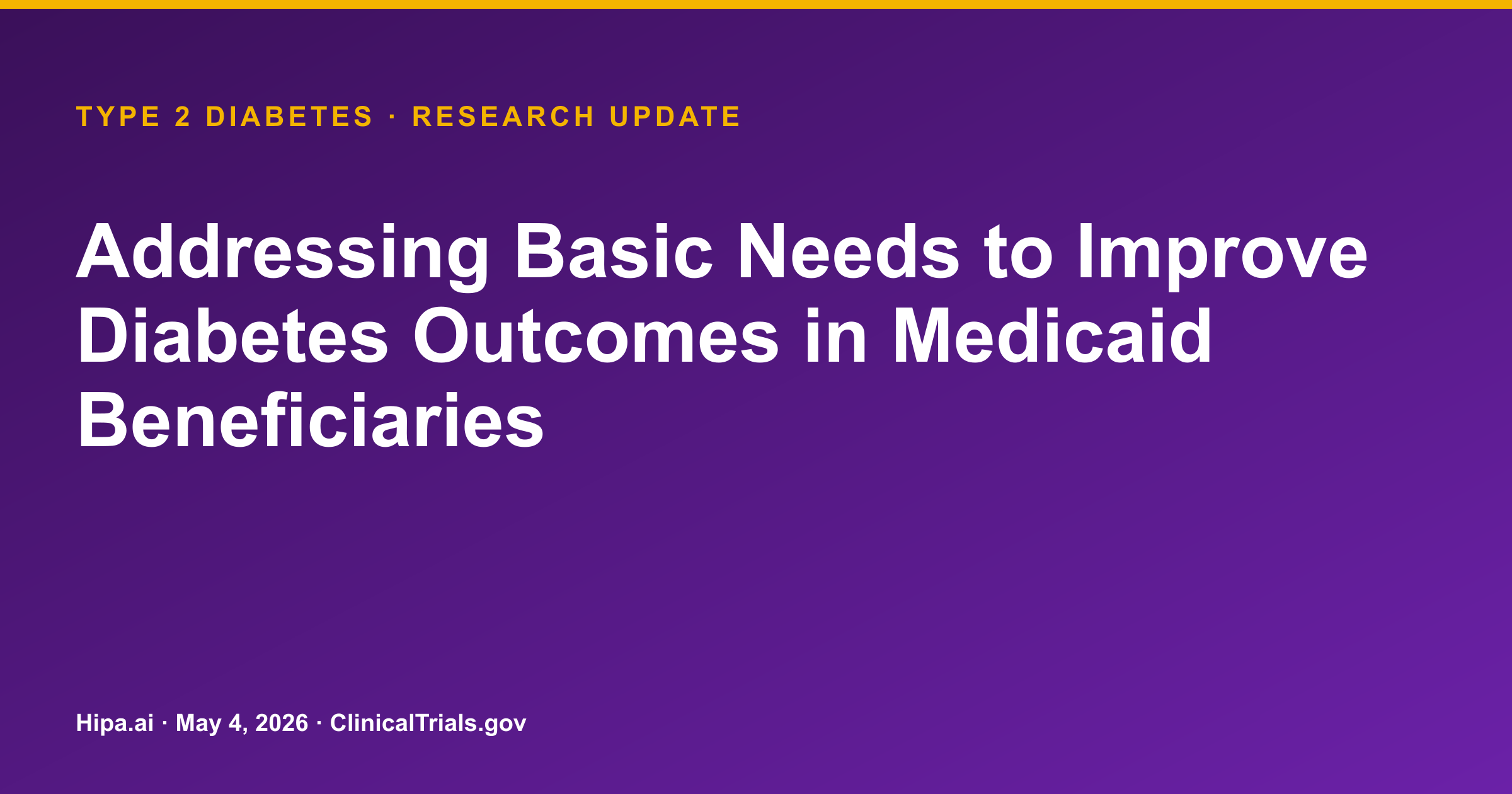 Type 2 Diabetes: Basic Needs Navigation Shows No Significant HbA1c Change — research update card