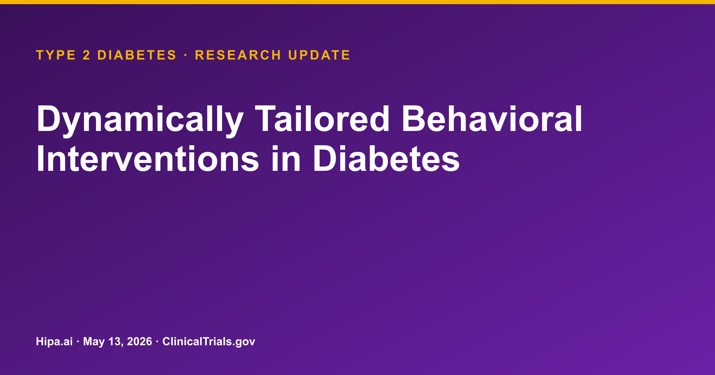Type 2 Diabetes: Dynamically Tailored Intervention Reduces HbA1c — research update card