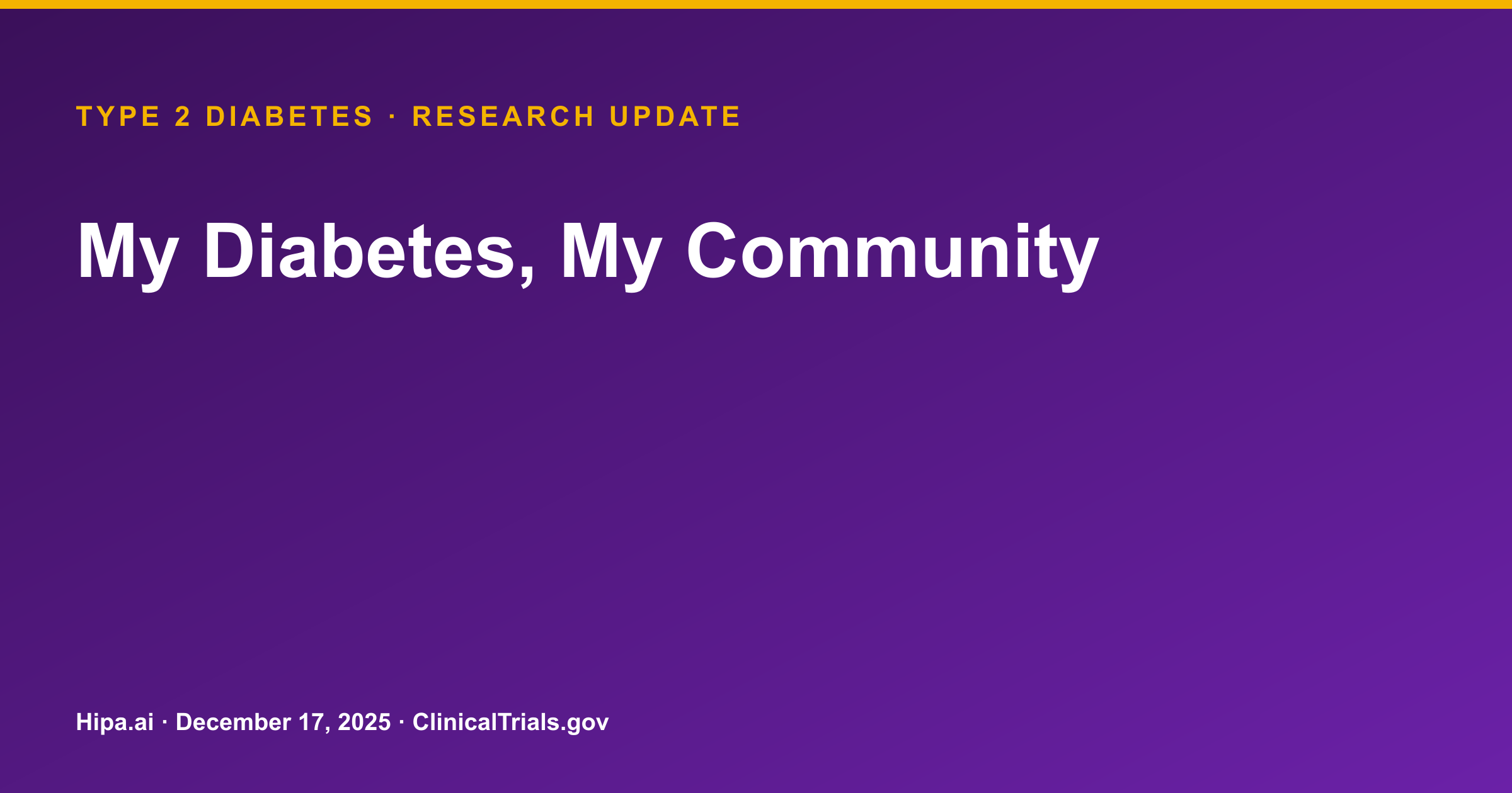 Type 2 Diabetes: Trial Results Posted for Personalized Care Interventions — research update card