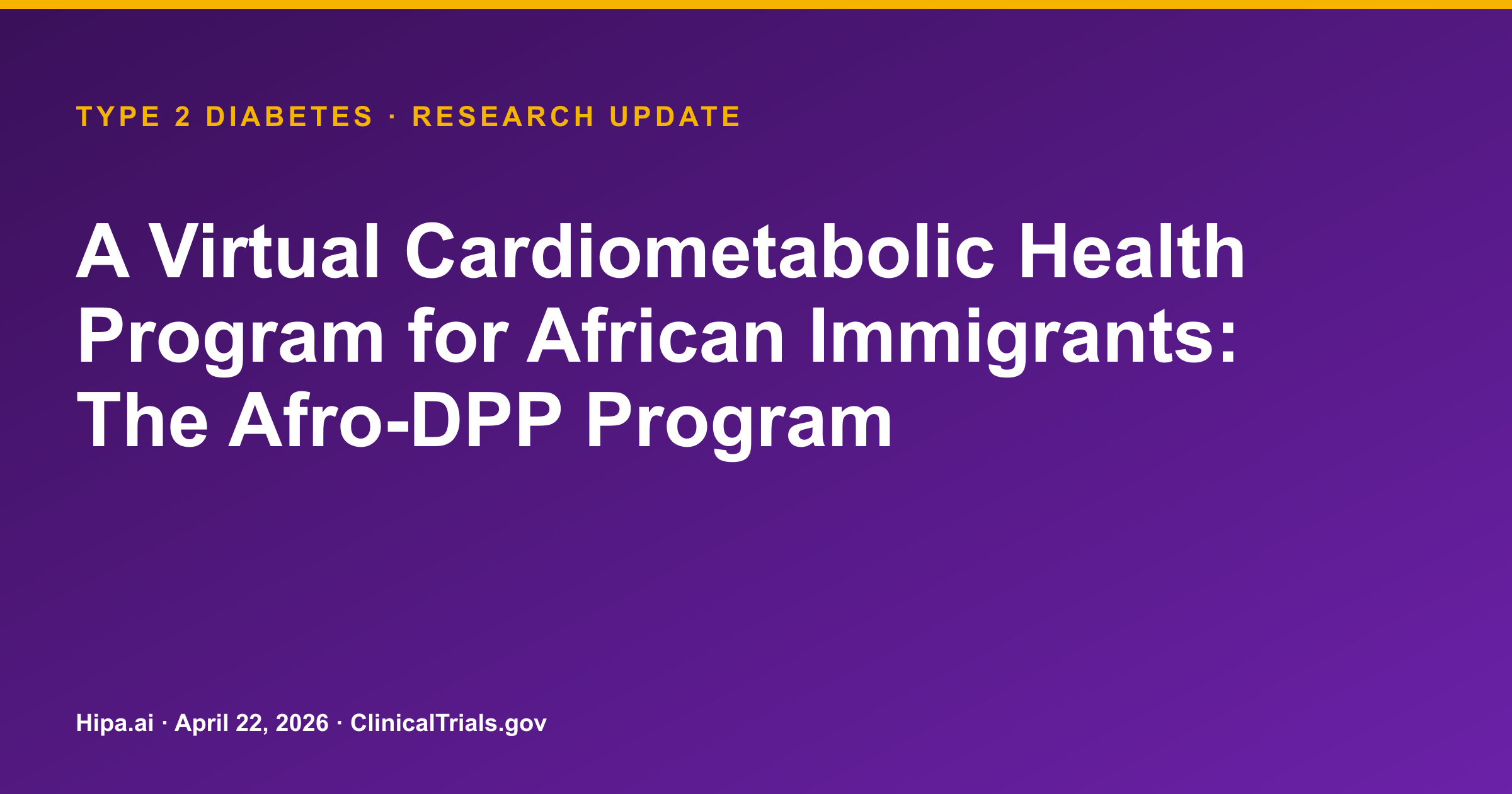 Virtual Cardiometabolic Program Reduces BP, Weight in African Immigrants — research update card