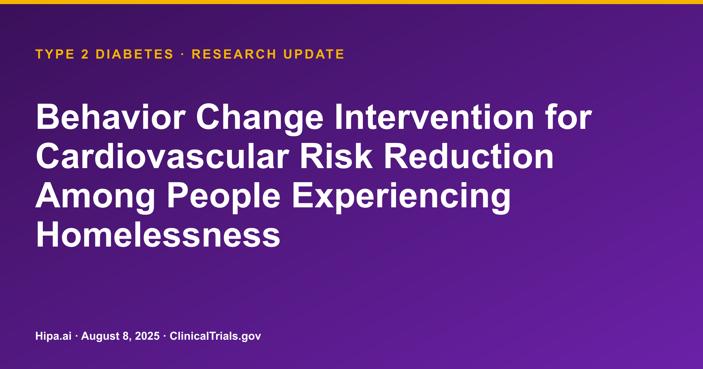CV-Homes Intervention Shows Acceptability and Engagement in Homeless Adults — research update card