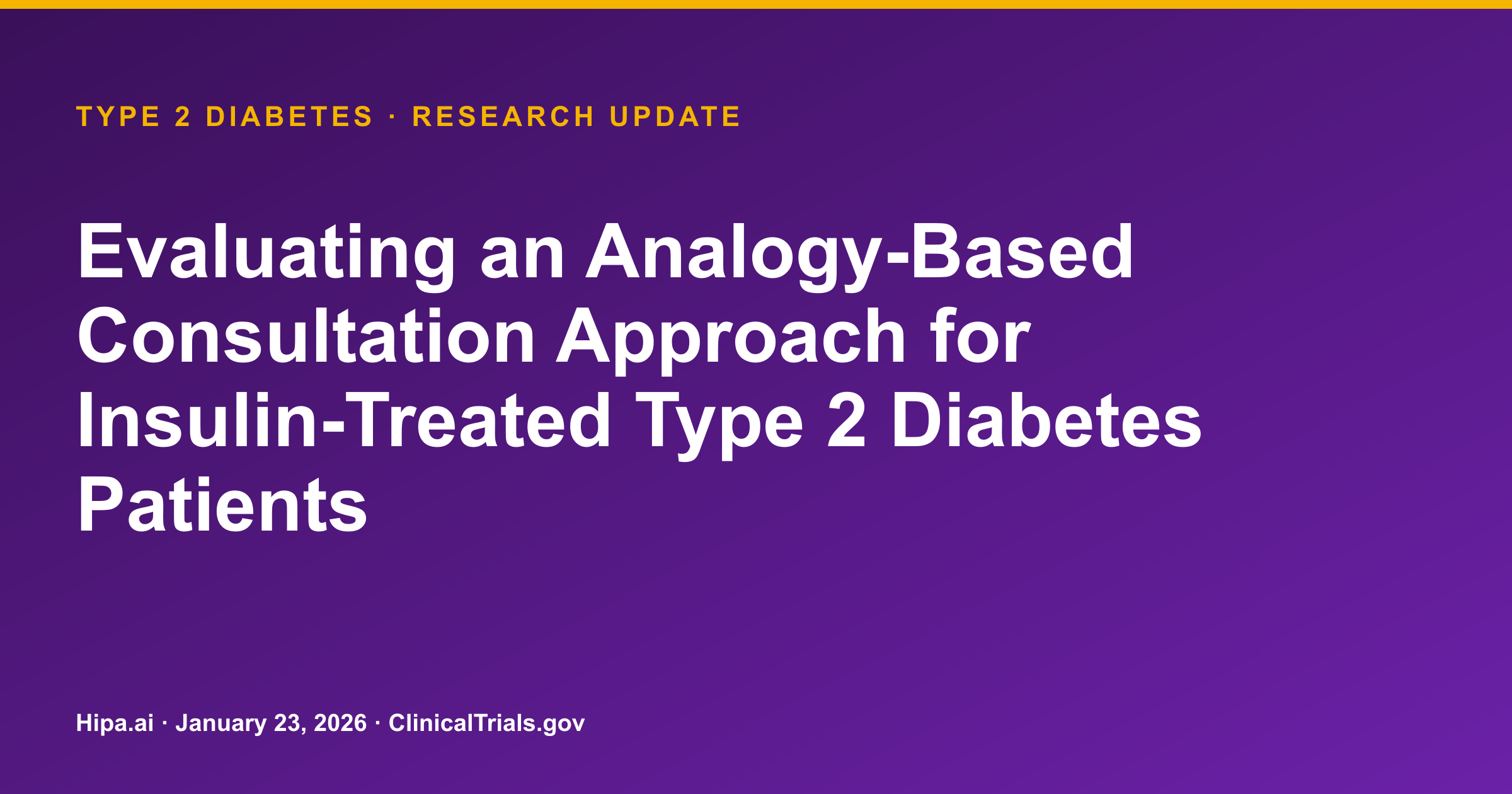 Type 2 Diabetes: M2-PRIME Consultation Trial Posts Blood Sugar Data — research update card