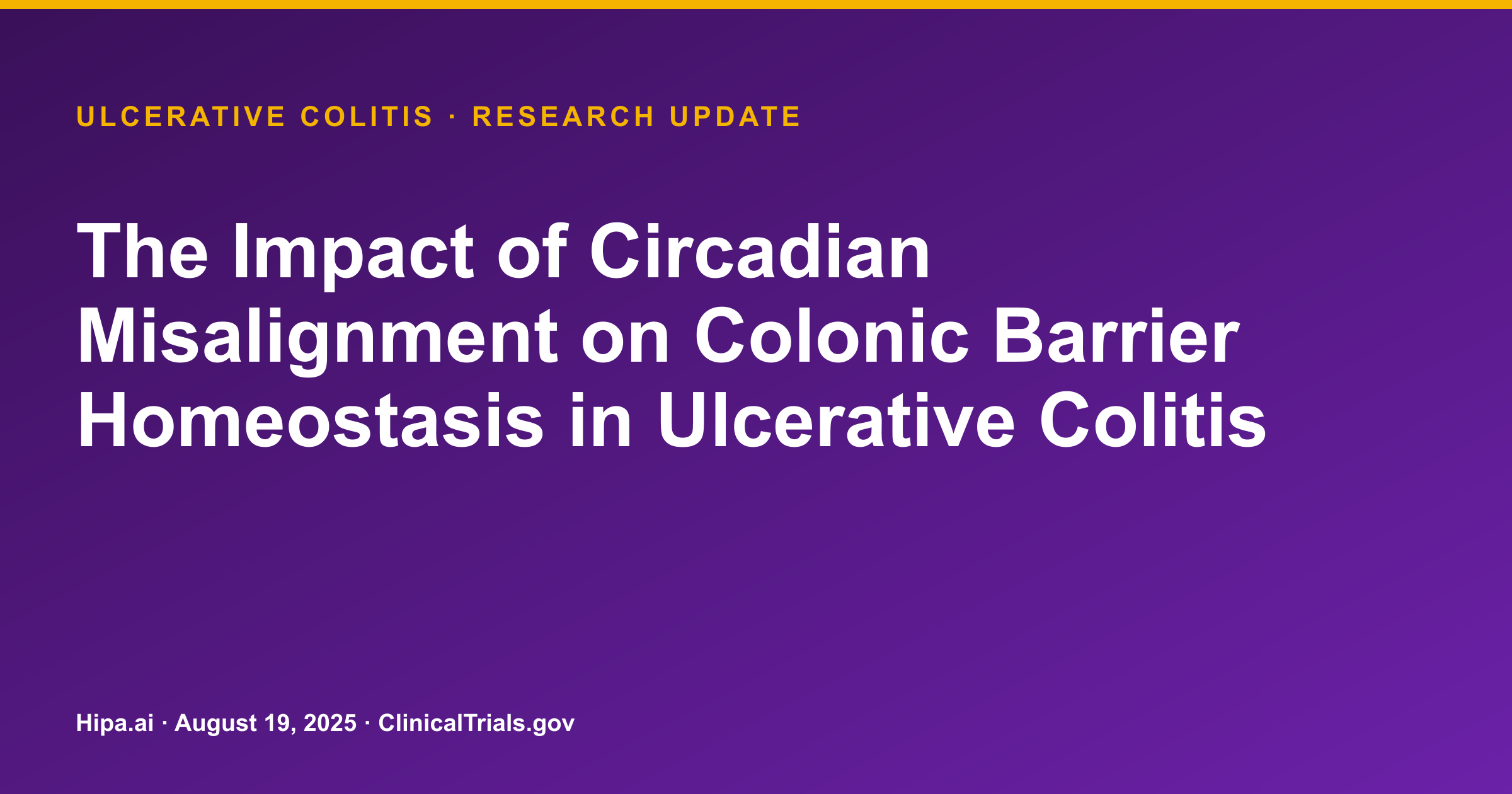 Ulcerative Colitis: Circadian Misalignment Study Results Posted — research update card
