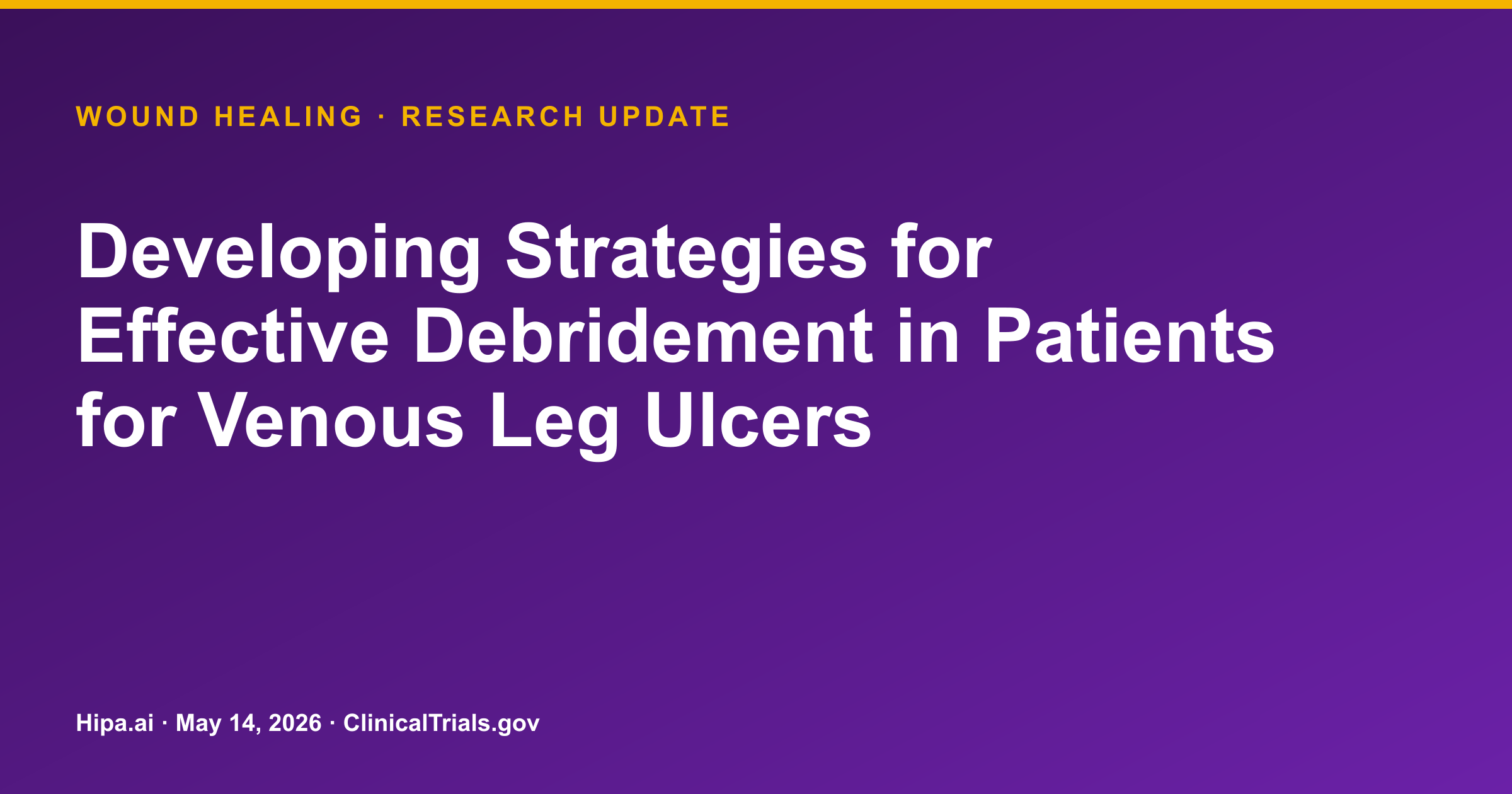 Venous Leg Ulcer: Debridement Shows Higher Healing Rate — research update card