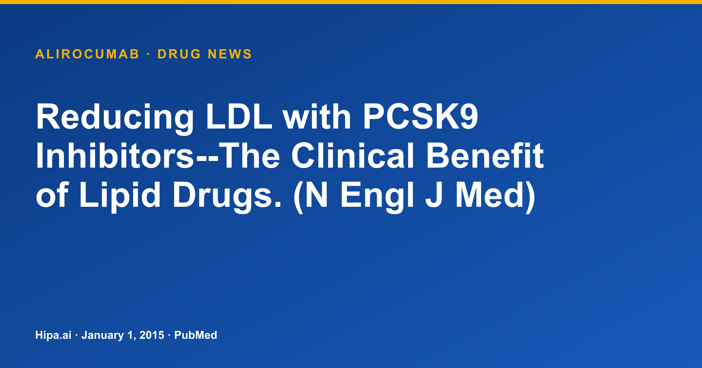 Alirocumab Study on LDL Reduction in Dialysis Patients Published — drug news card