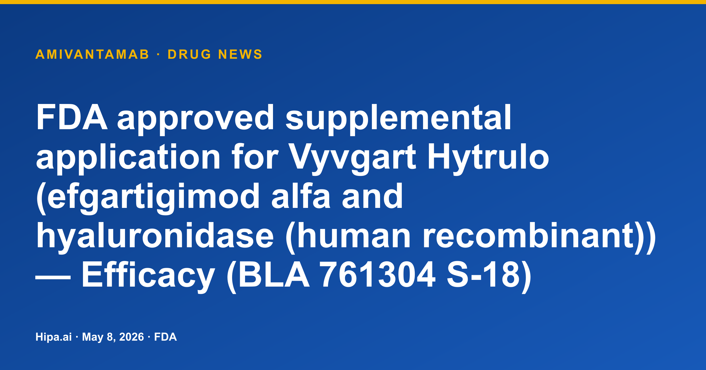 Vyvgart Hytrulo (efgartigimod alfa and hyaluronidase) Receives FDA… — drug news card