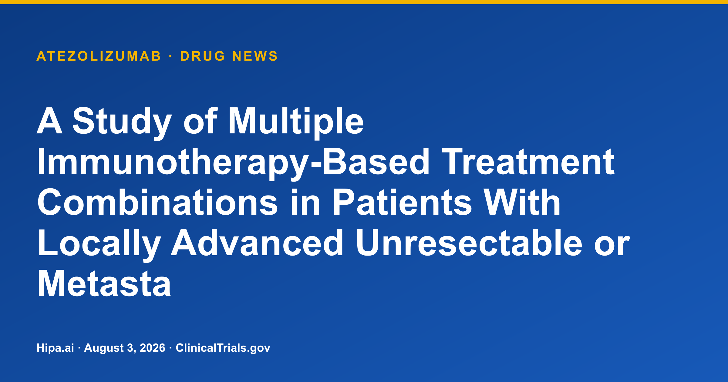 Atezolizumab trial posts gastric and esophageal results — drug news card