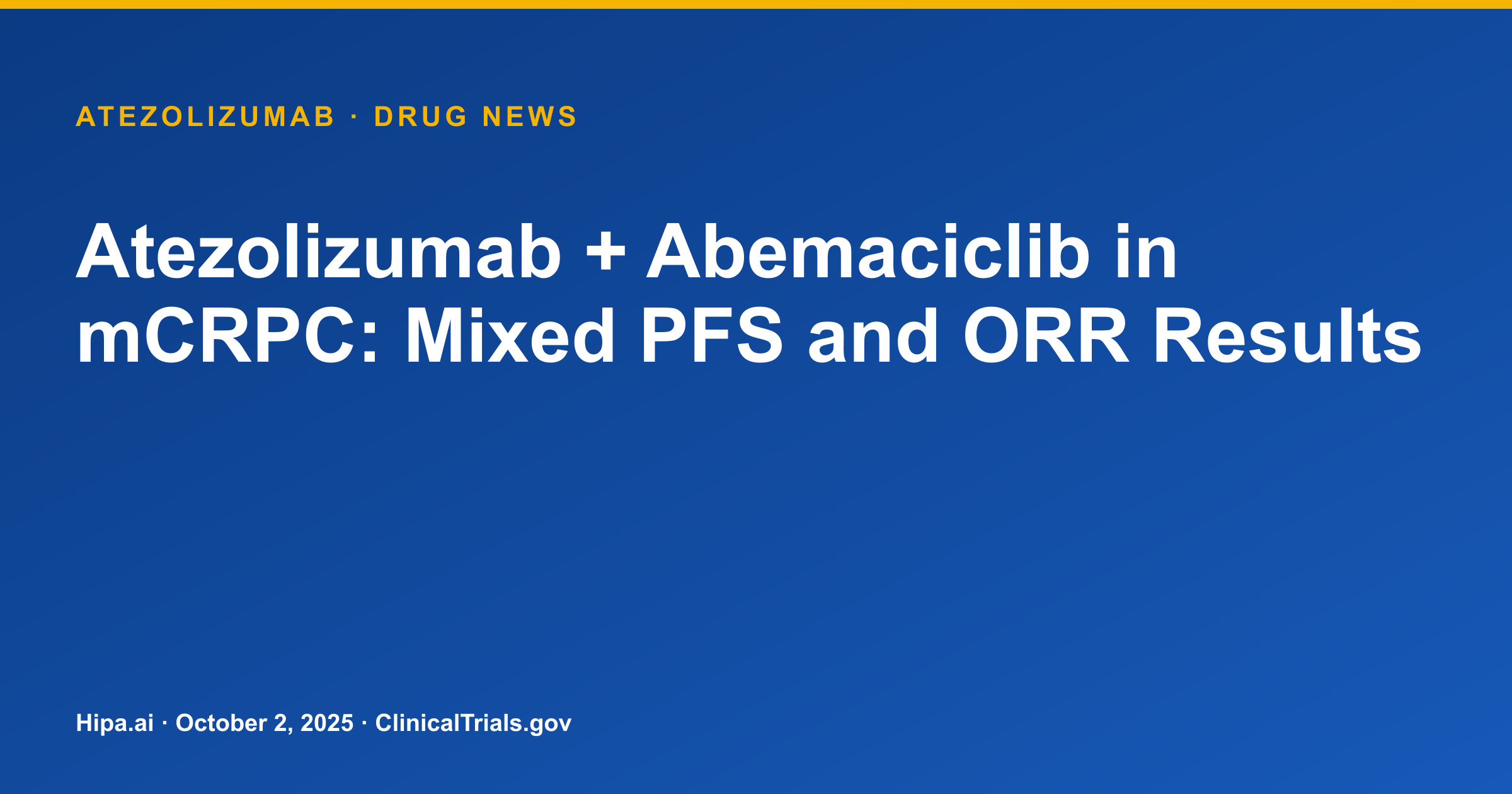 Atezolizumab + Abemaciclib in mCRPC: Mixed PFS and ORR Results — research update card