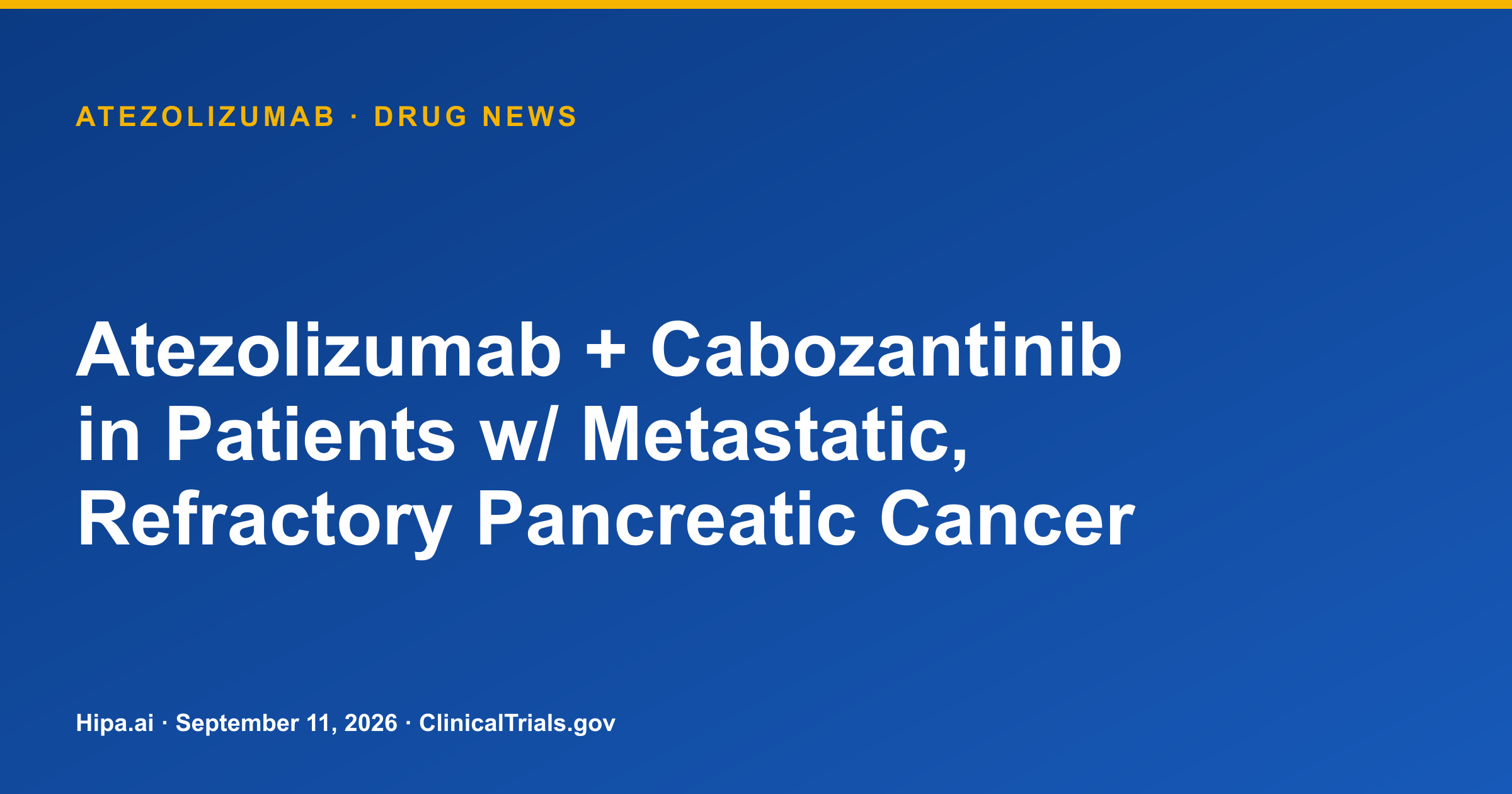 Atezolizumab trial posts pancreatic cancer activity data — drug news card