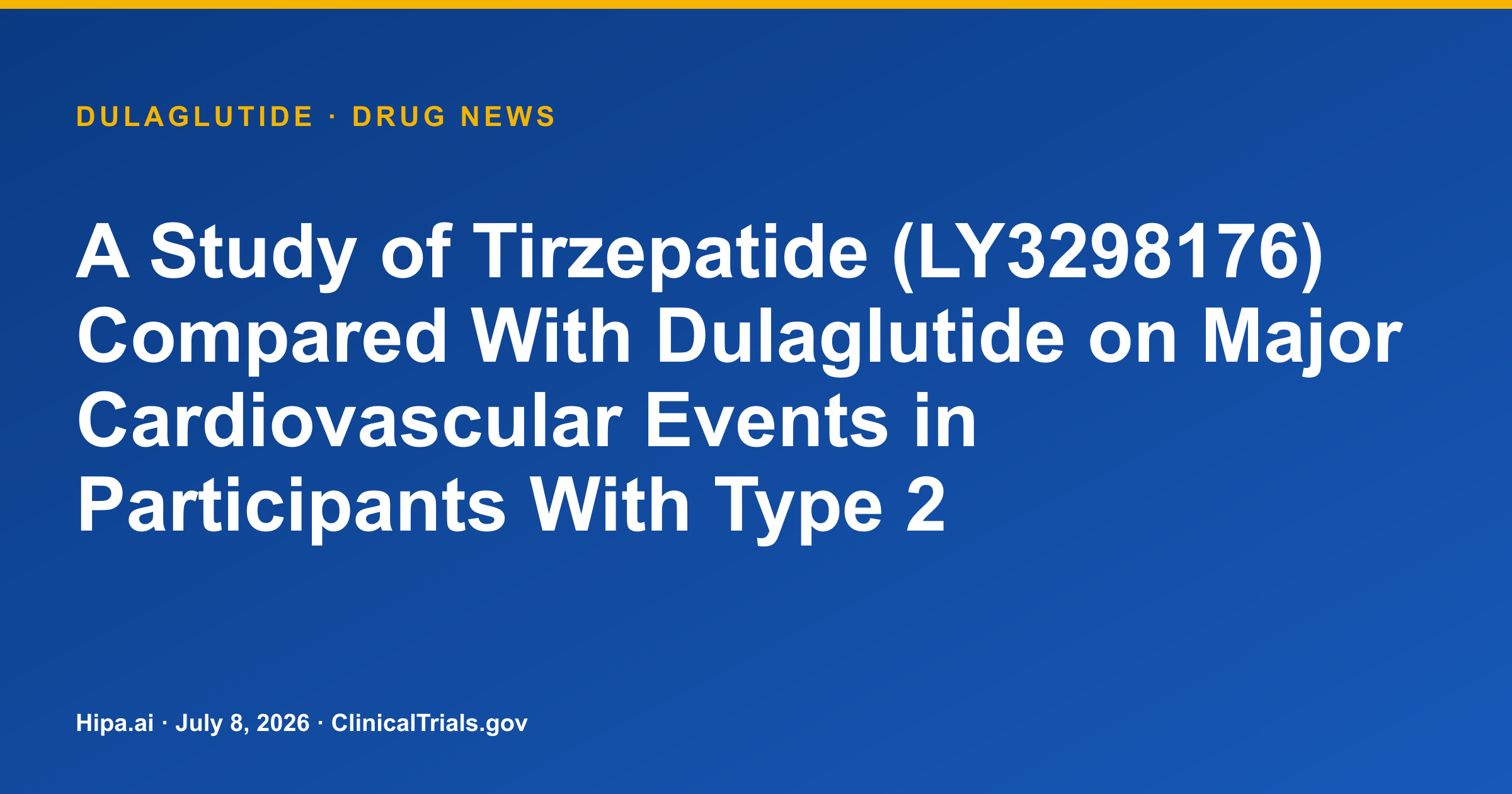 Dulaglutide: Tirzepatide Shows Fewer MACE-3 Events in Type 2 Diabetes Trial — drug news card
