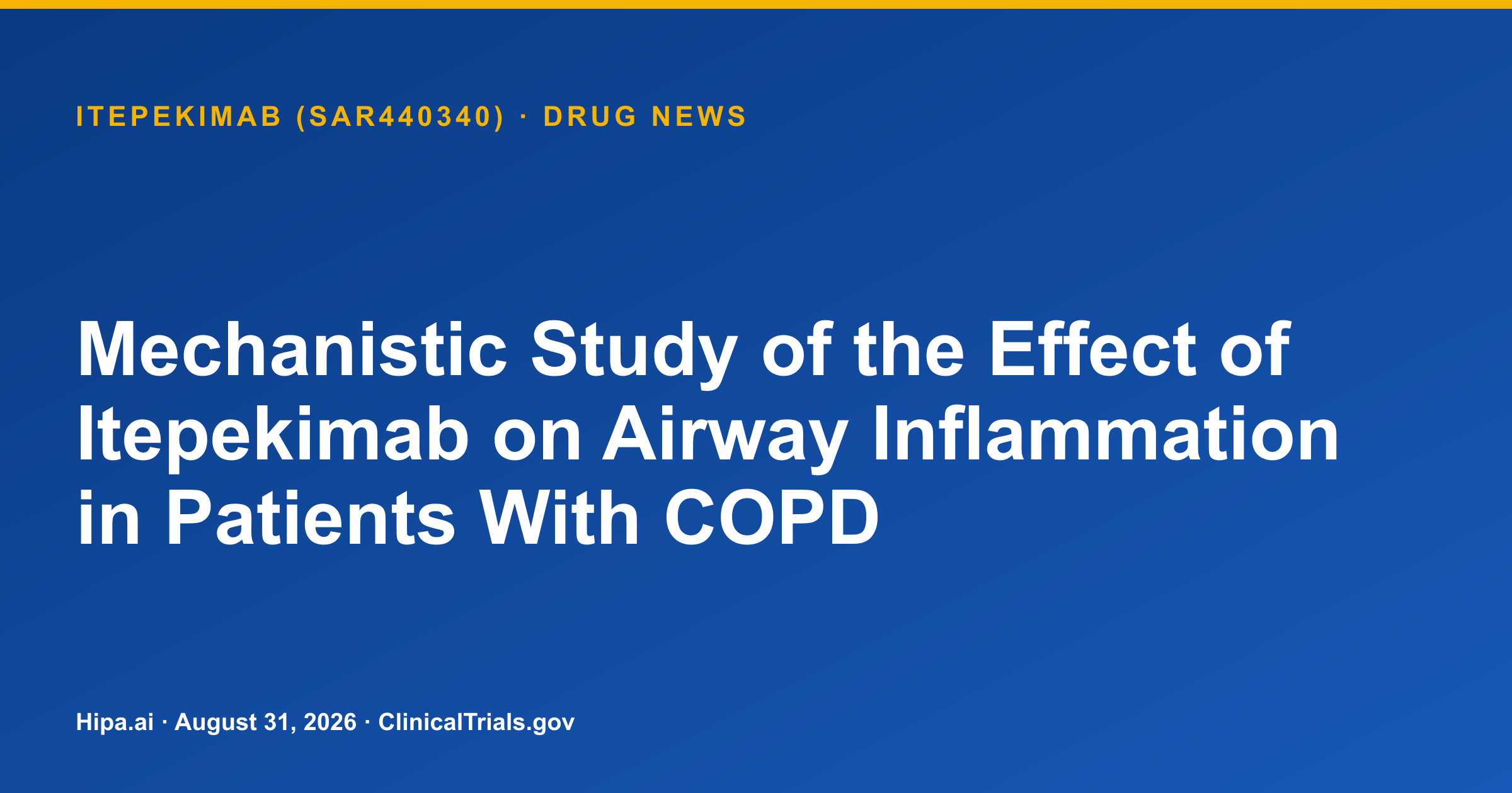 Itepekimab trial reports airway inflammation biomarker changes — drug news card