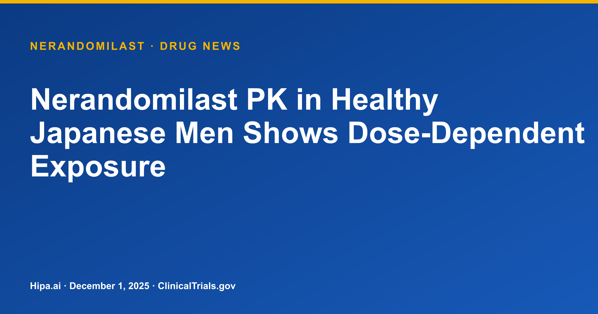 Nerandomilast PK in Healthy Japanese Men Shows Dose-Dependent Exposure — drug news card