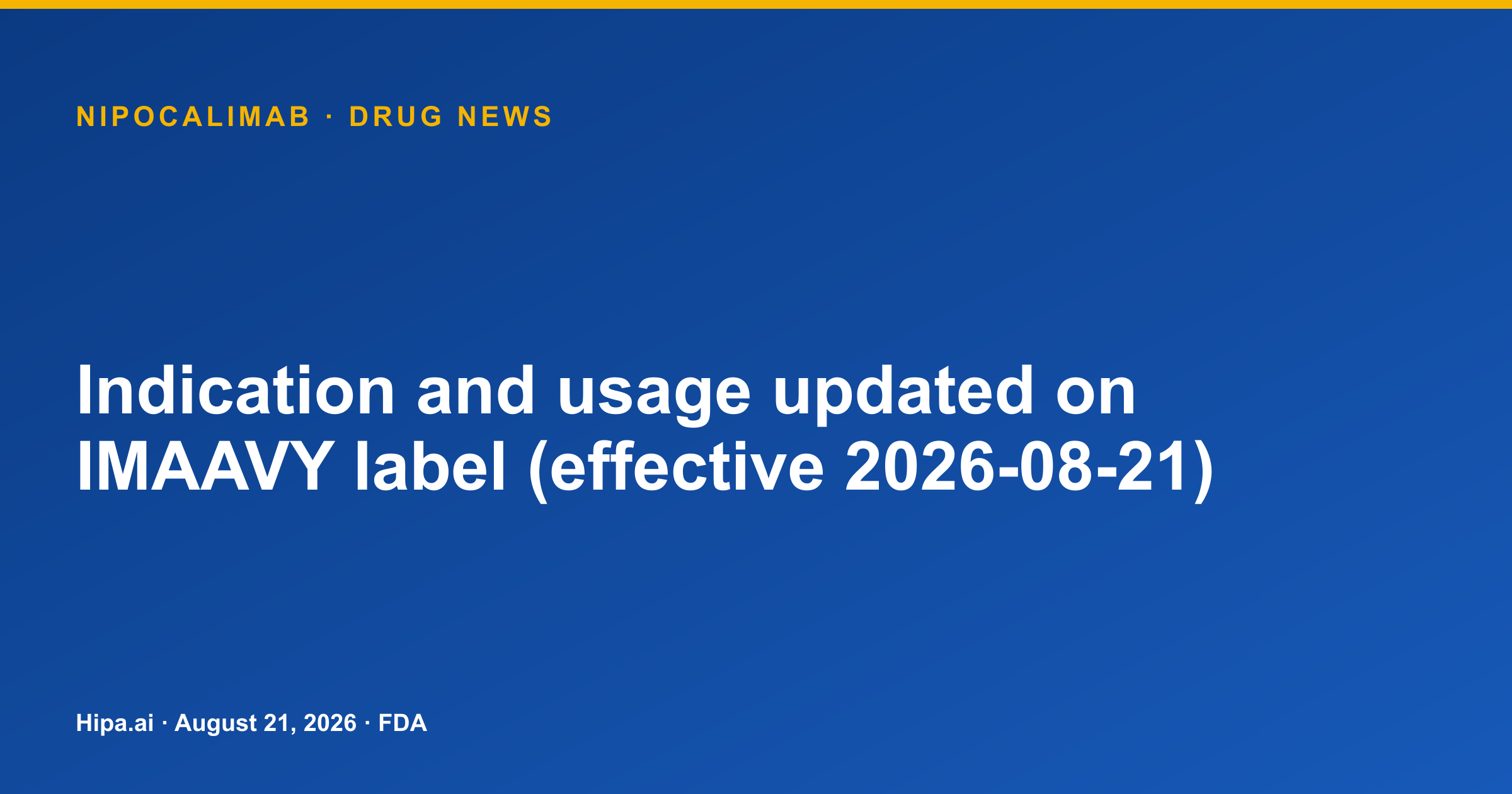 Imaavy Label Lists gMG Treatment for Patients Age 12+ — drug news card