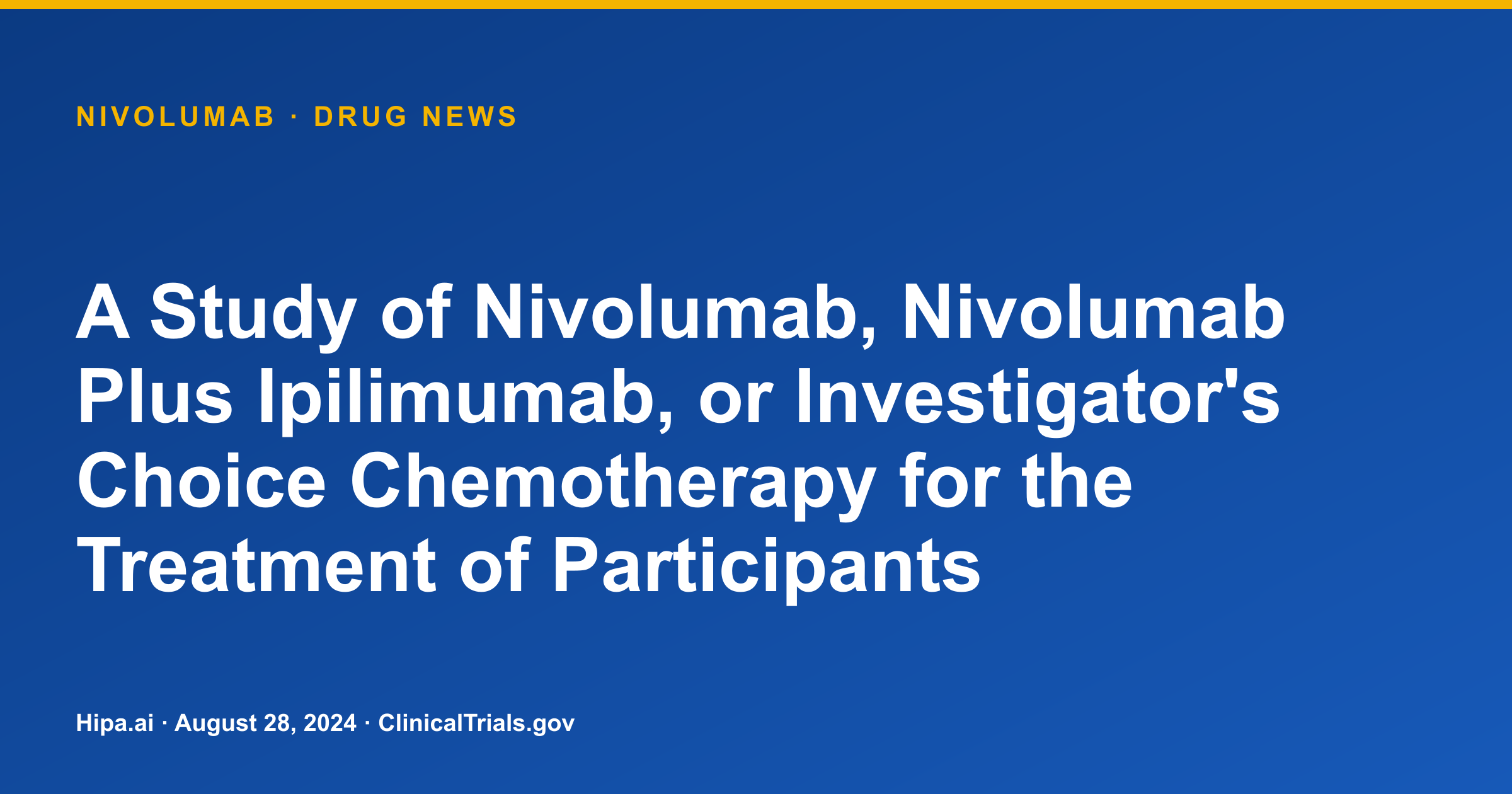 Nivolumab Trial in MSI-H Colorectal Cancer Reports PFS Data — drug news card