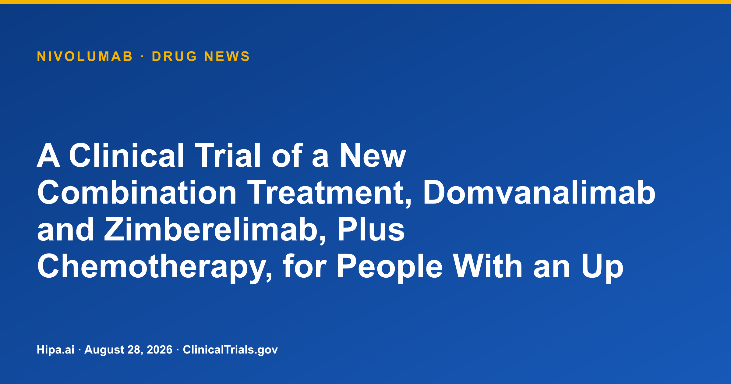 Nivolumab Comparator Trial in Upper GI Cancer Completed — drug news card